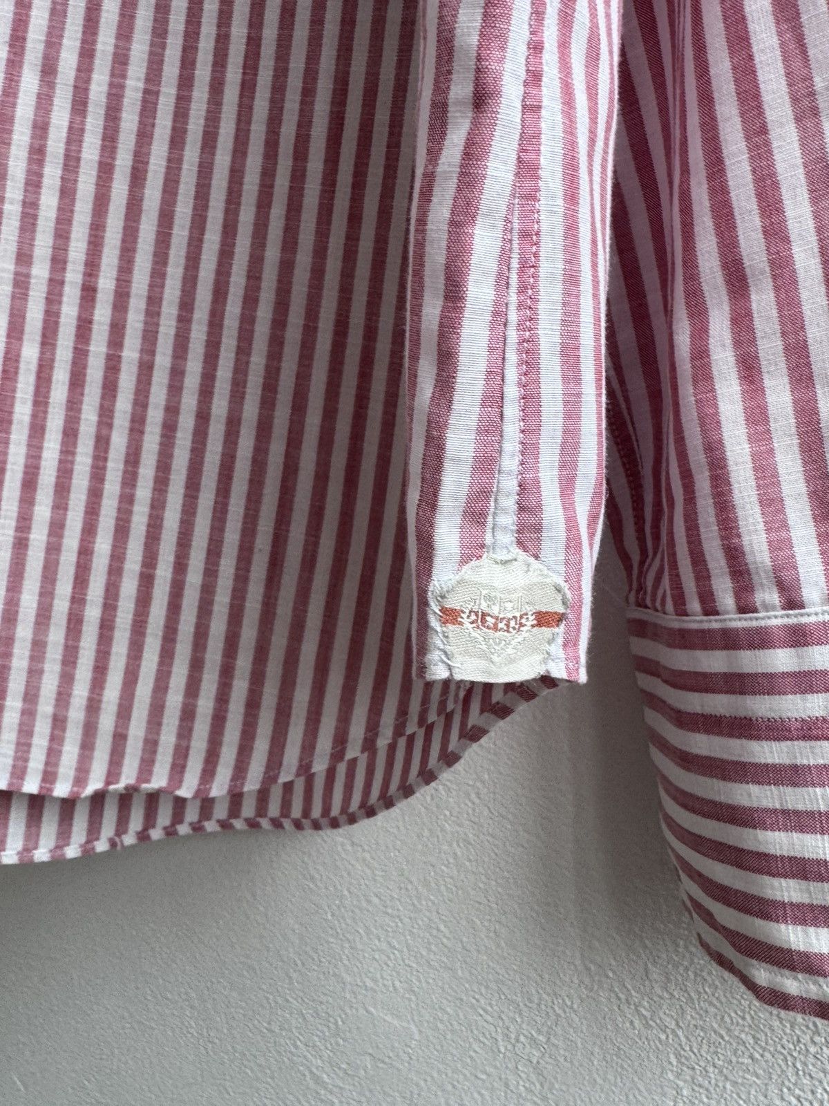Loro Piana Loro Piana Striped Cotton Button Up Shirt Long Sleeve Pink Size US XXL / EU 58 / 5 - 16 Thumbnail