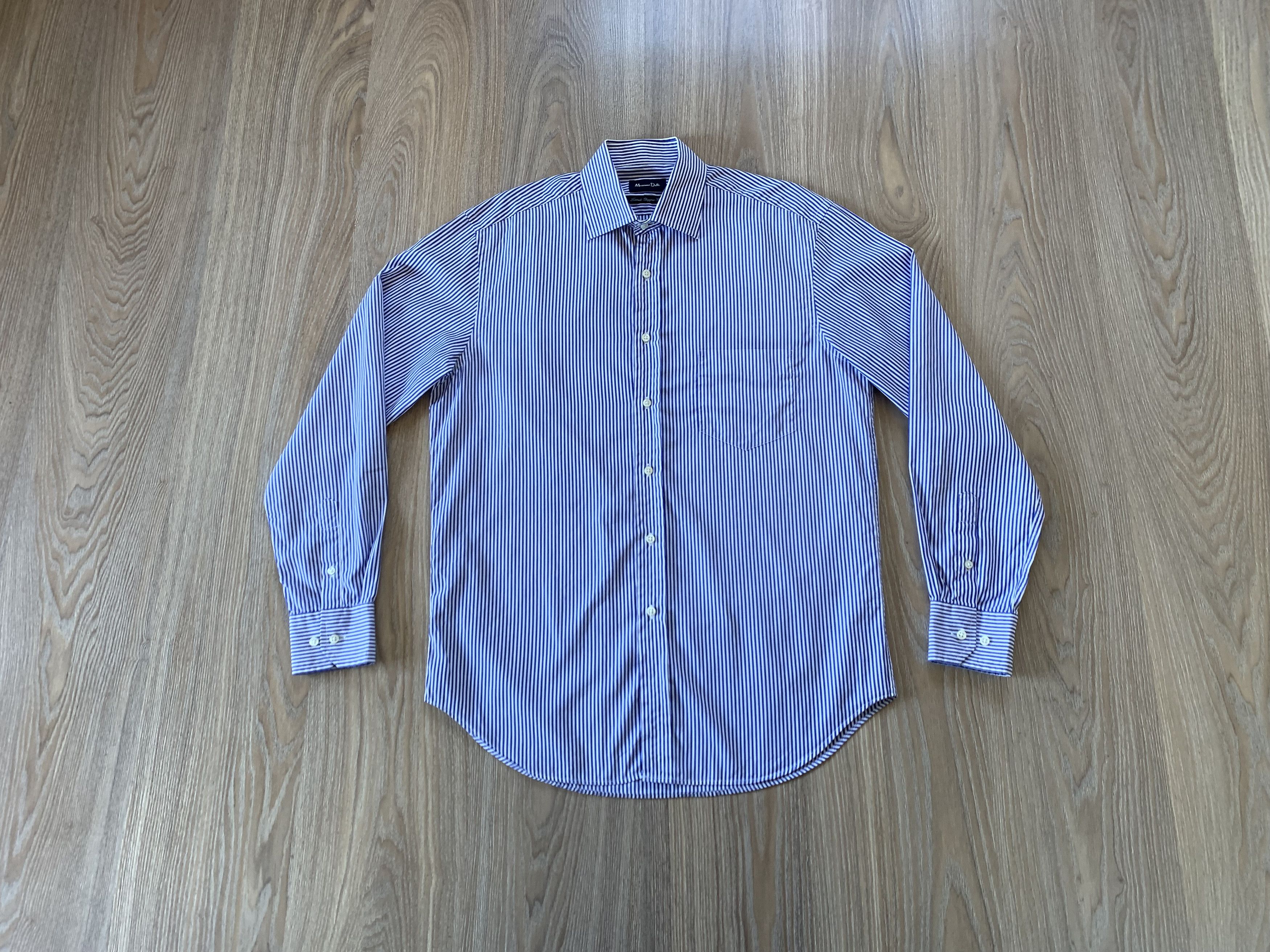 Designer × Massimo Dutti Massimo Dutti Stripe Cotton Long Sleeve Button Shirt Size US M / EU 48-50 / 2 - 1 Thumbnail