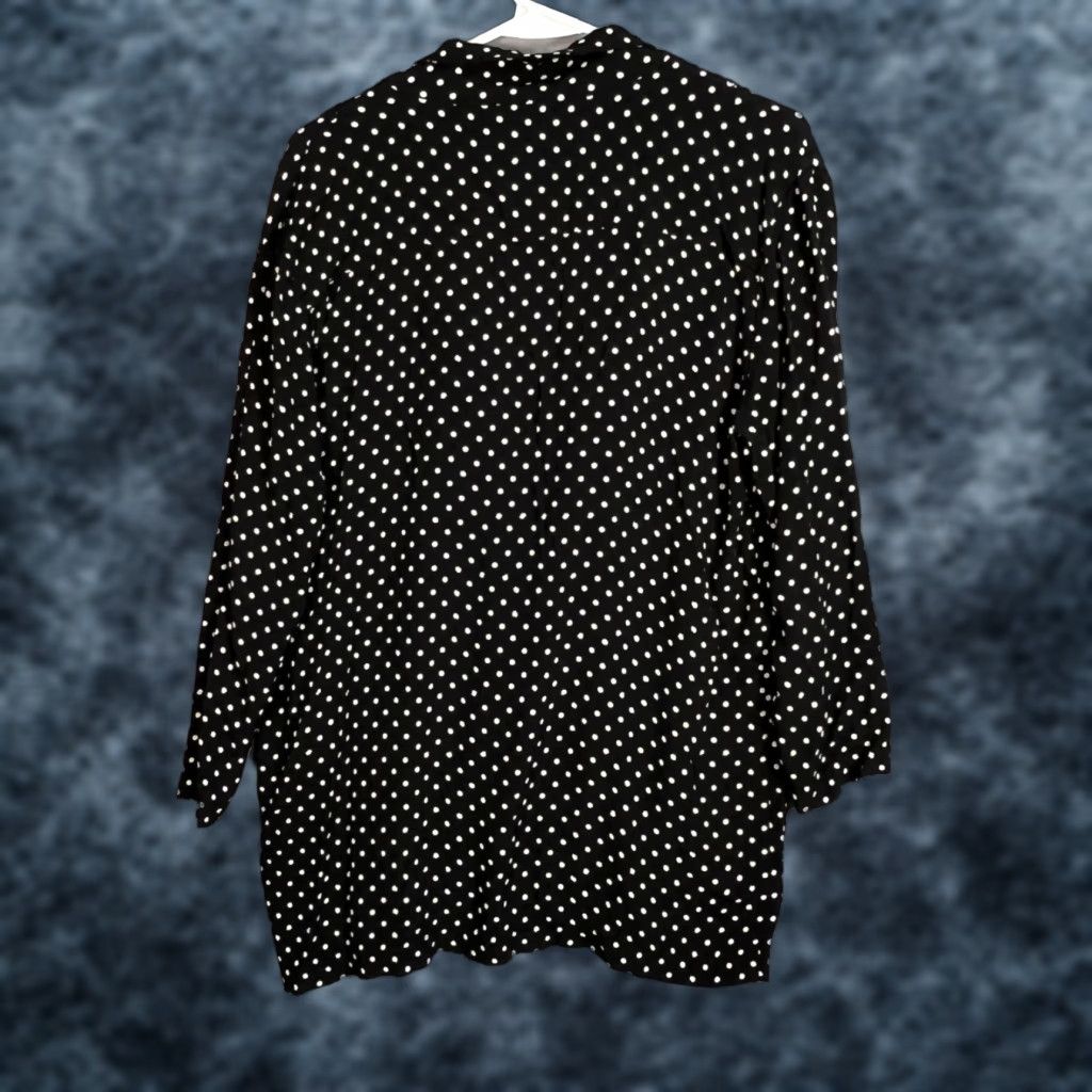Vintage Silence + Noise Cardigan Open Front Polka Dot Black & White Womens Medium Pullover Sweater Knit Open Front Casual Autumn Winter Spring Womens Size M Size M / US 6-8 / IT 42-44 - 1 Thumbnail