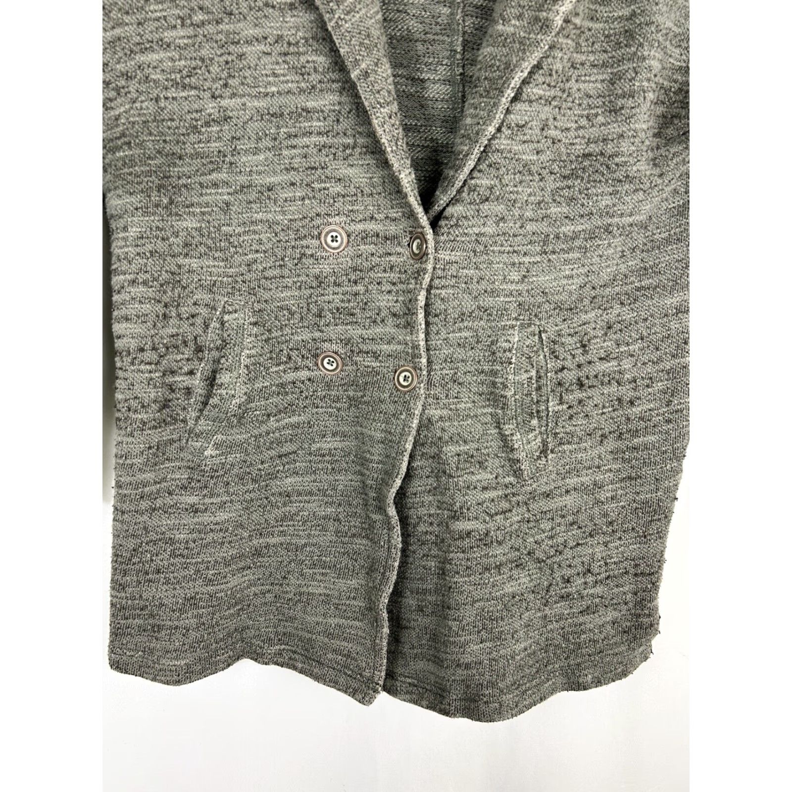 Free People Free People cardigan Womens Medium Gray cotton blend collared button pockets sweater Size M / US 6-8 / IT 42-44 - 5 Thumbnail