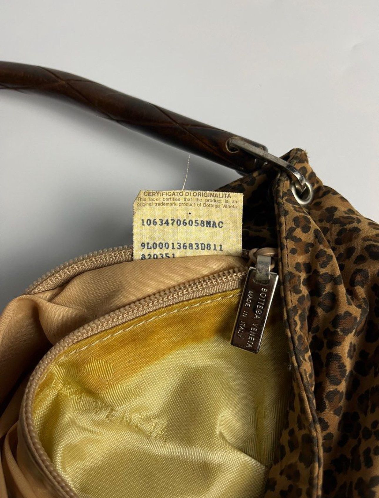 Bottega Veneta Vintage Bottega Veneta Leopard Hobo Bag with Wooden Handle Size ONE SIZE - 3 Thumbnail