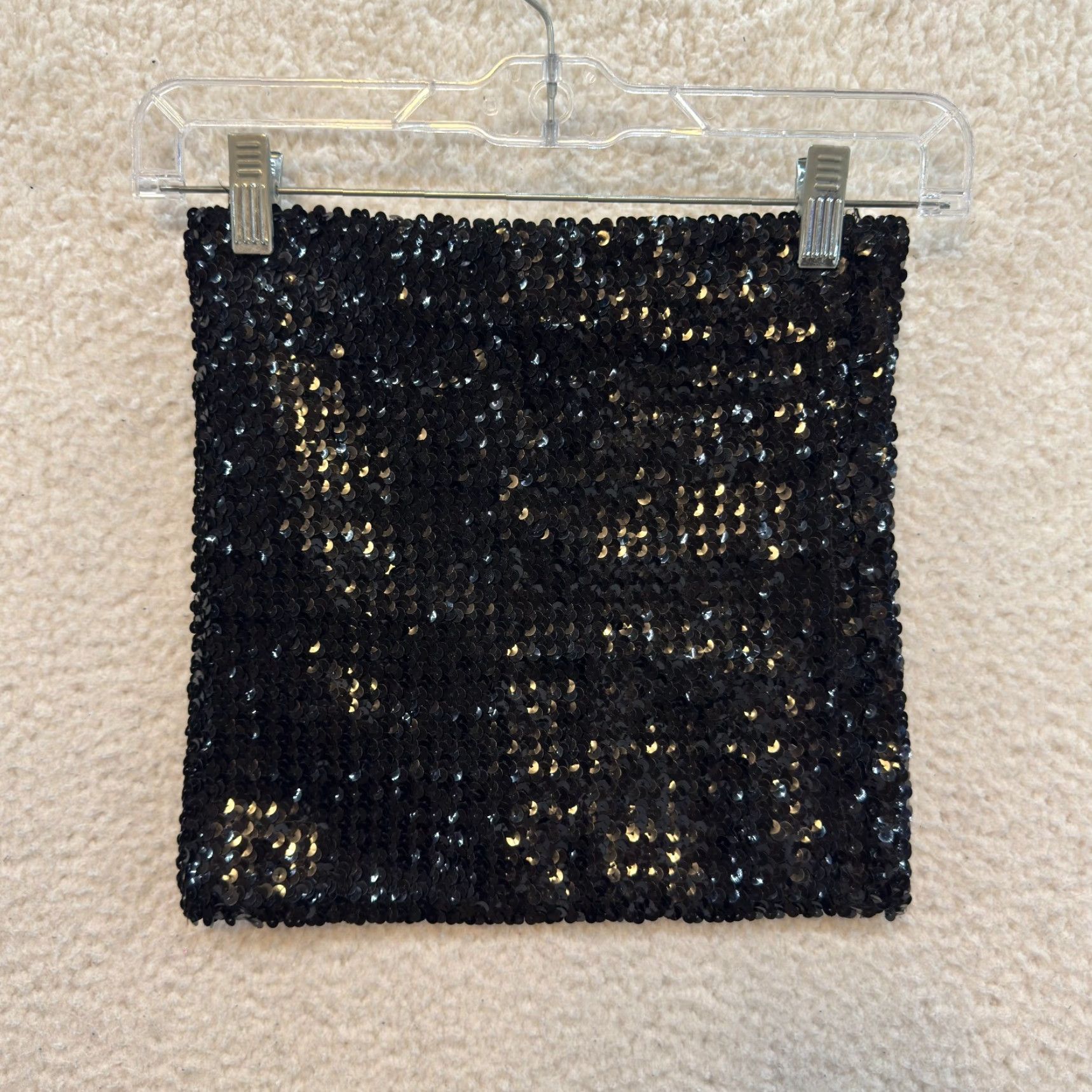 Vintage VINTAGE Y2K Sequin Tube Boob Top Black S/M Shirt Womens Party Glam Rock Rave Club Embellished Size S / US 4 / IT 40 - 4 Thumbnail