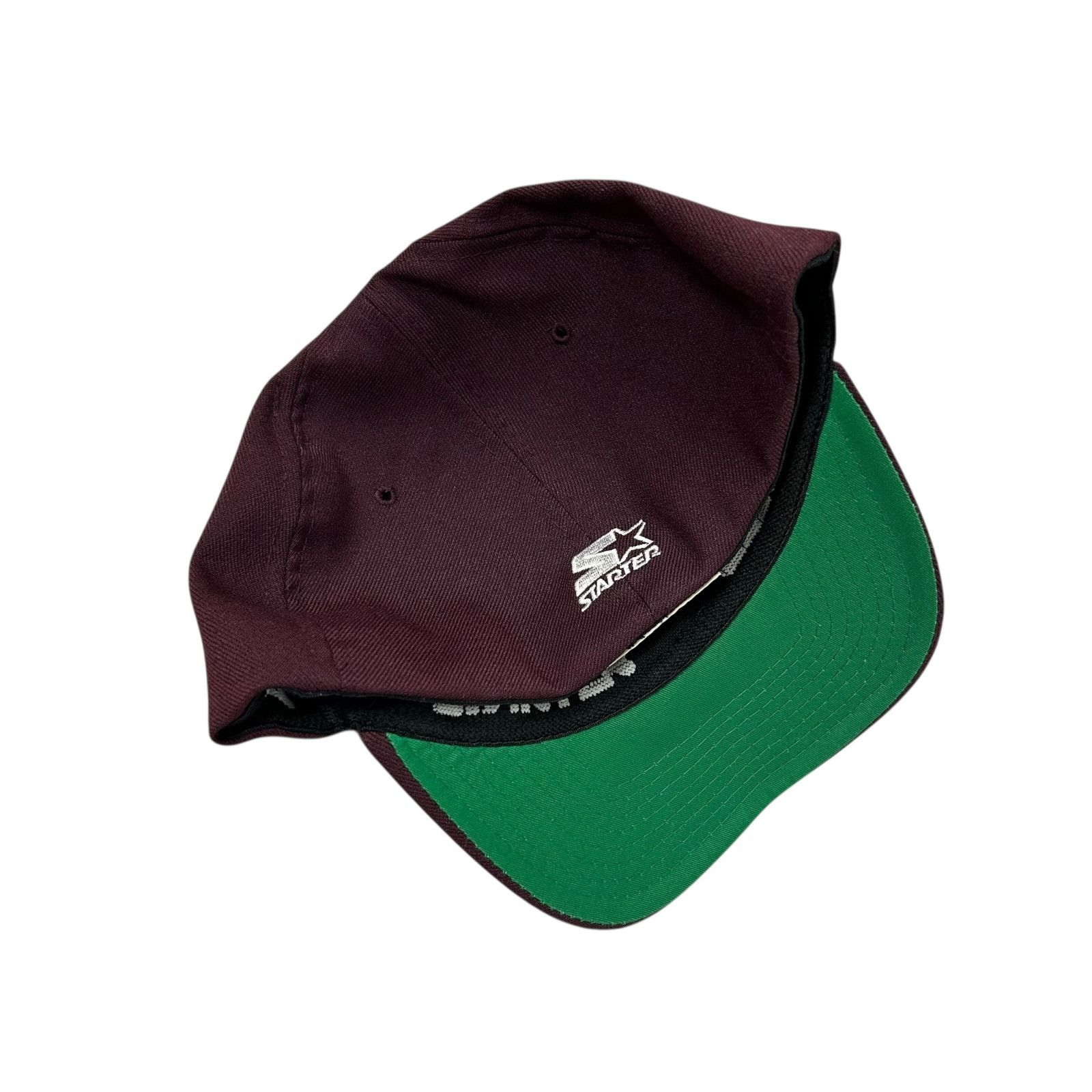 Starter 90s ANAHEIM MIGHTY DUCKS FITTED SPANDEX HAT SIZE 2 7 - 7 3/4 Size ONE SIZE - 3 Thumbnail