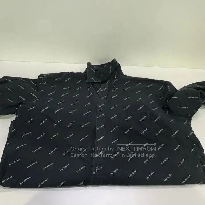 Balenciaga Balenciaga Black Logo Print Casual Long Sleeve Shirt. Size US M / EU 48-50 / 2 - 4 Thumbnail