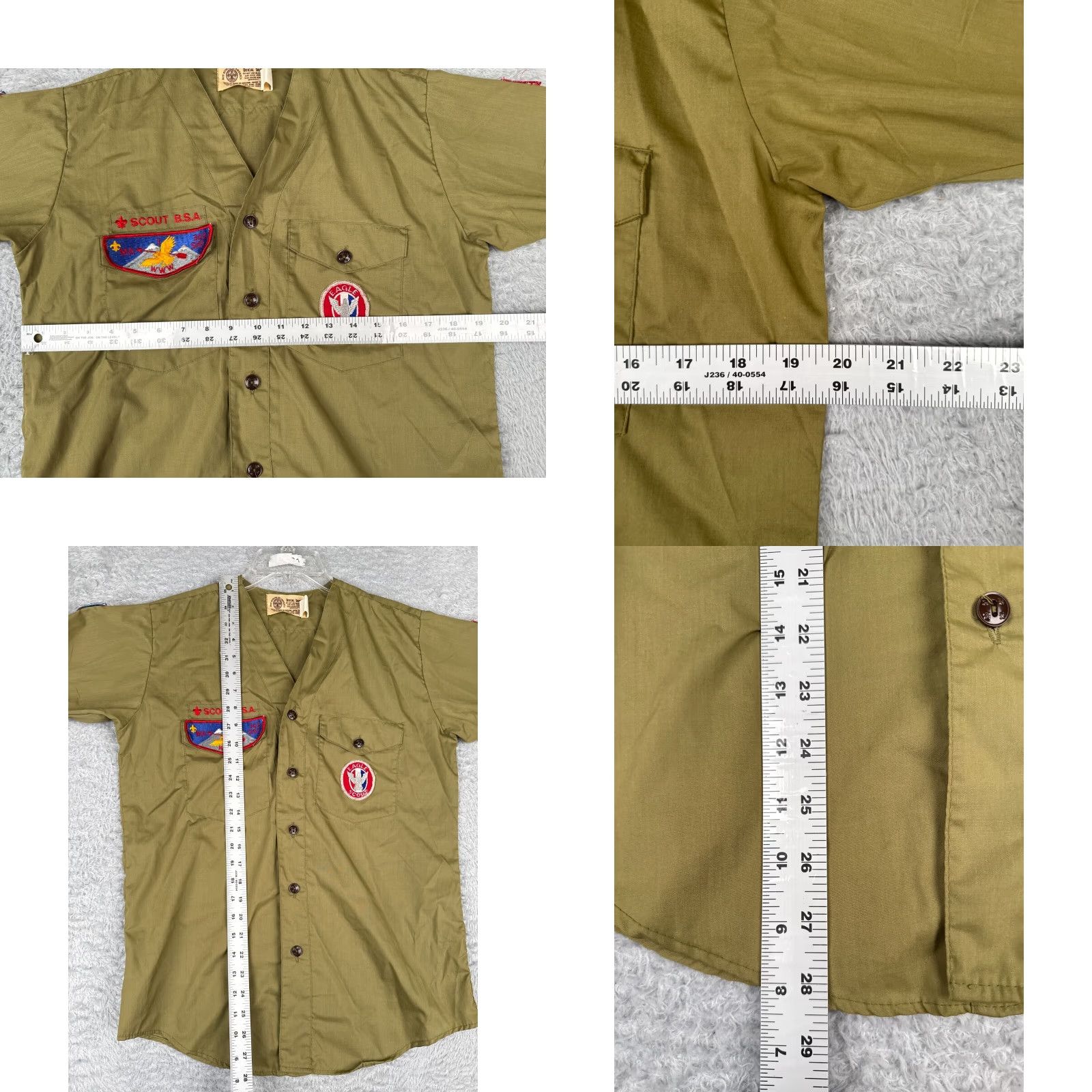 Vintage VINTAGE Boy Scouts of America Shirt Adult 14 Green Cotton Blend Long Sleeve Mens Size US S / EU 44-46 / 1 - 8 Thumbnail