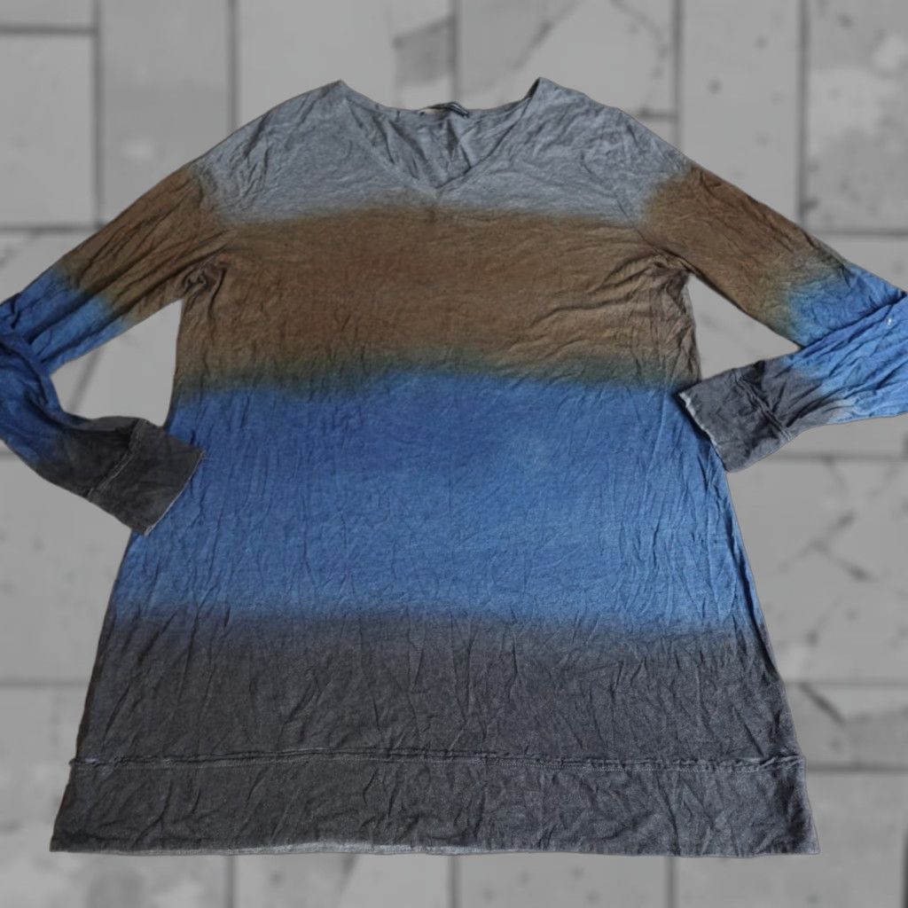 Vintage Peruvian Connection Top Womens XL Blue Gray V-Neck Pima Modal Size XL / US 12-14 / IT 48-50 - 1 Thumbnail