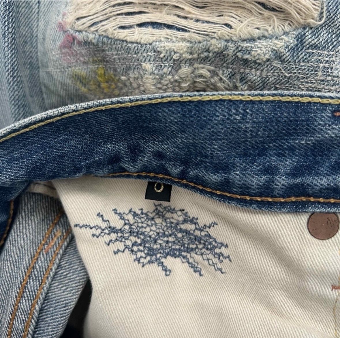 Kapital Kapital Boro Sashiko Patchwork Denim Pants Size US 28 / EU 44 - 6 Thumbnail