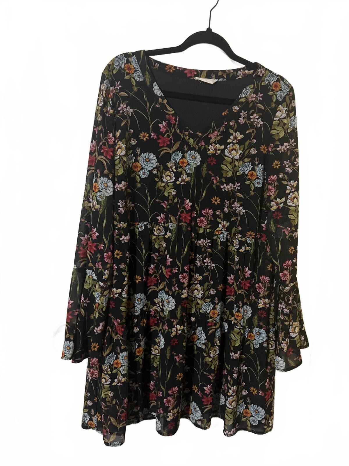 Other Allard State Black Floral Long Sleeve Dress Medium fairycore Size M / US 6-8 / IT 42-44 - 2 Thumbnail