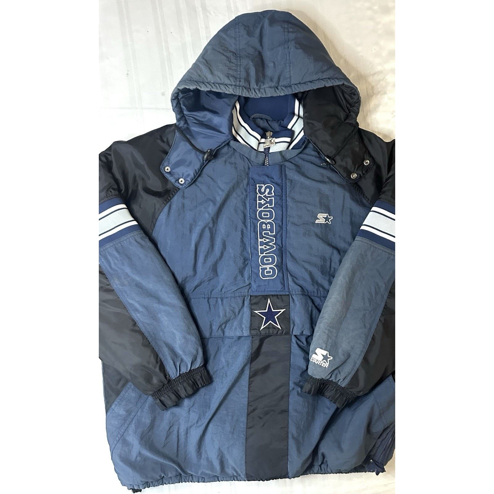 Starter 90s Dallas Cowboys Starter Pro Line 1/4 Zip Jacket Size 2XL Size US XXL / EU 58 / 5 - 1 Thumbnail
