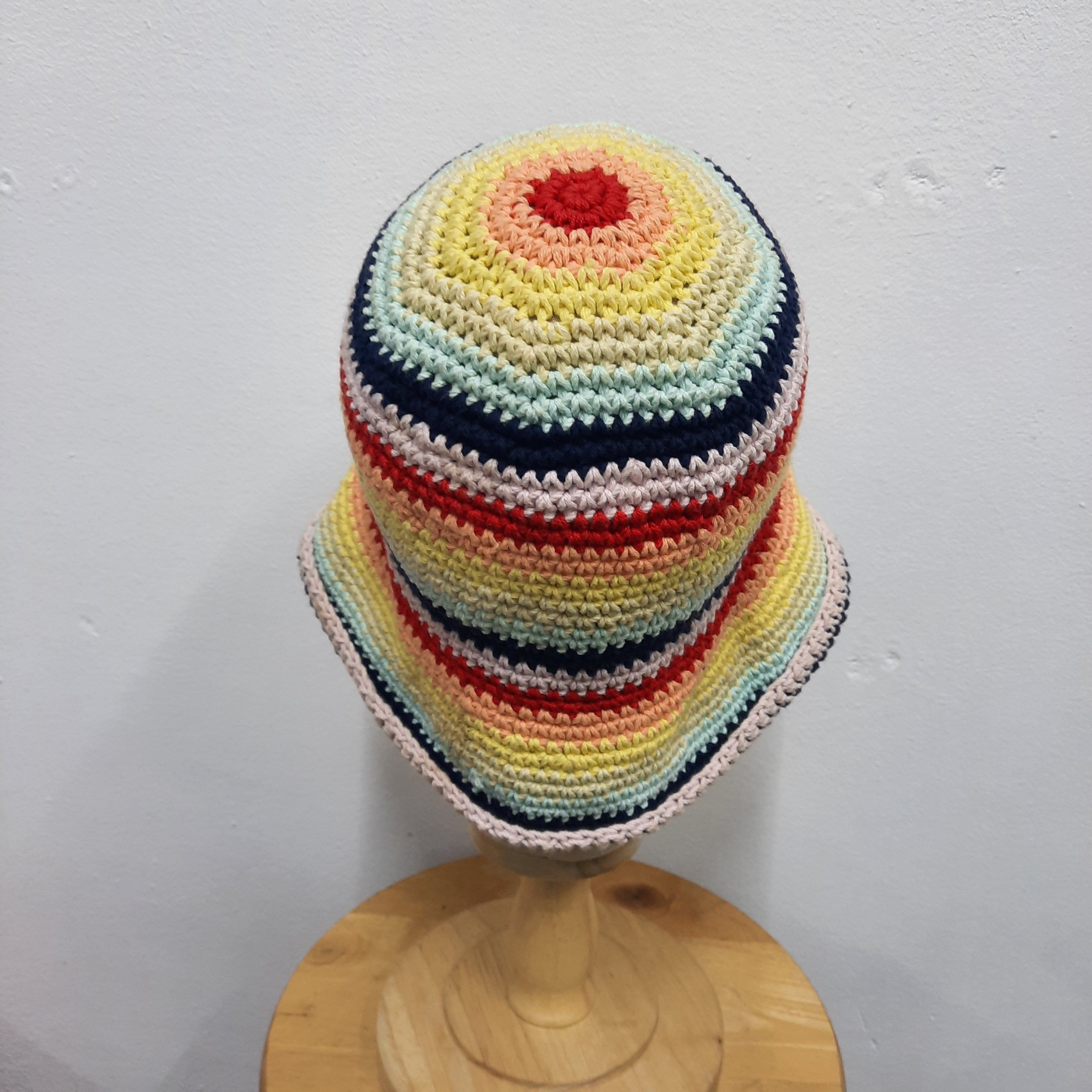 Japanese Brand 🌸 Japanese brand chochet multicolor stripes hat Size ONE SIZE - 3 Thumbnail