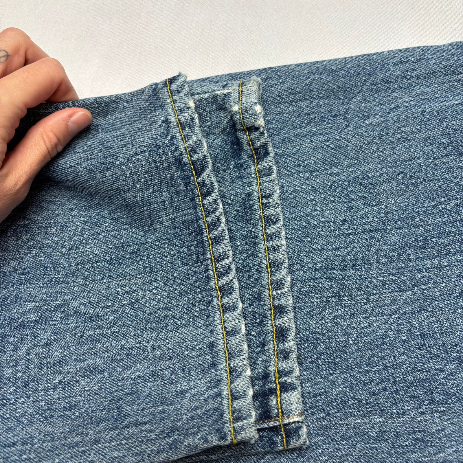 Sid Mashburn $185 Sid Mashburn Light Wash Denim 40x32 Slim Straight Jeans Size US 40 / EU 56 - 12 Thumbnail