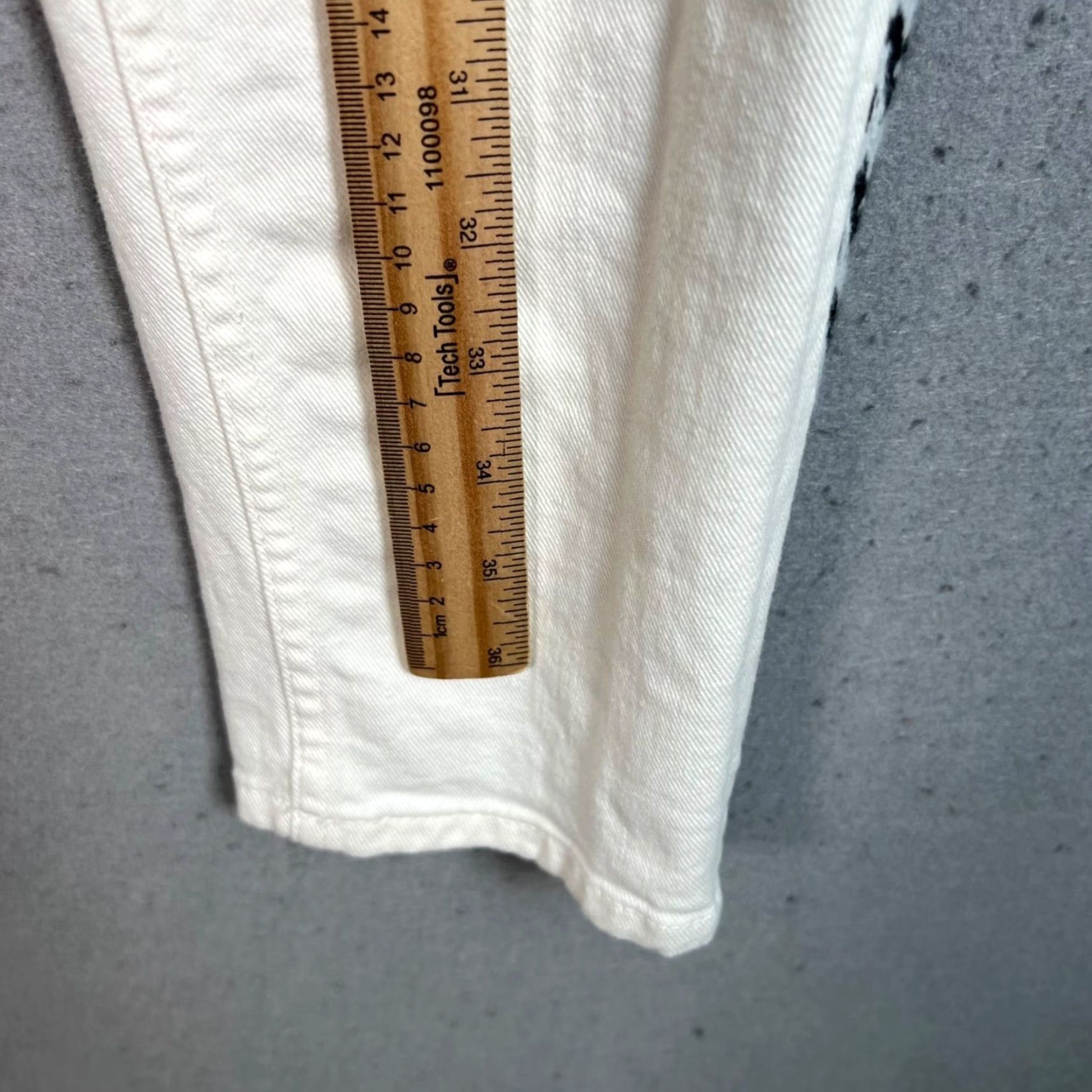 Isabel Marant Isabel Marant x H&M Womens Jeans 8 White with Black Chevron Side Stripes Skinny High Rise Denim Cotton 30 Inseam 31 Waist Women 8 Size 30" / US 8 / IT 44 - 7 Thumbnail