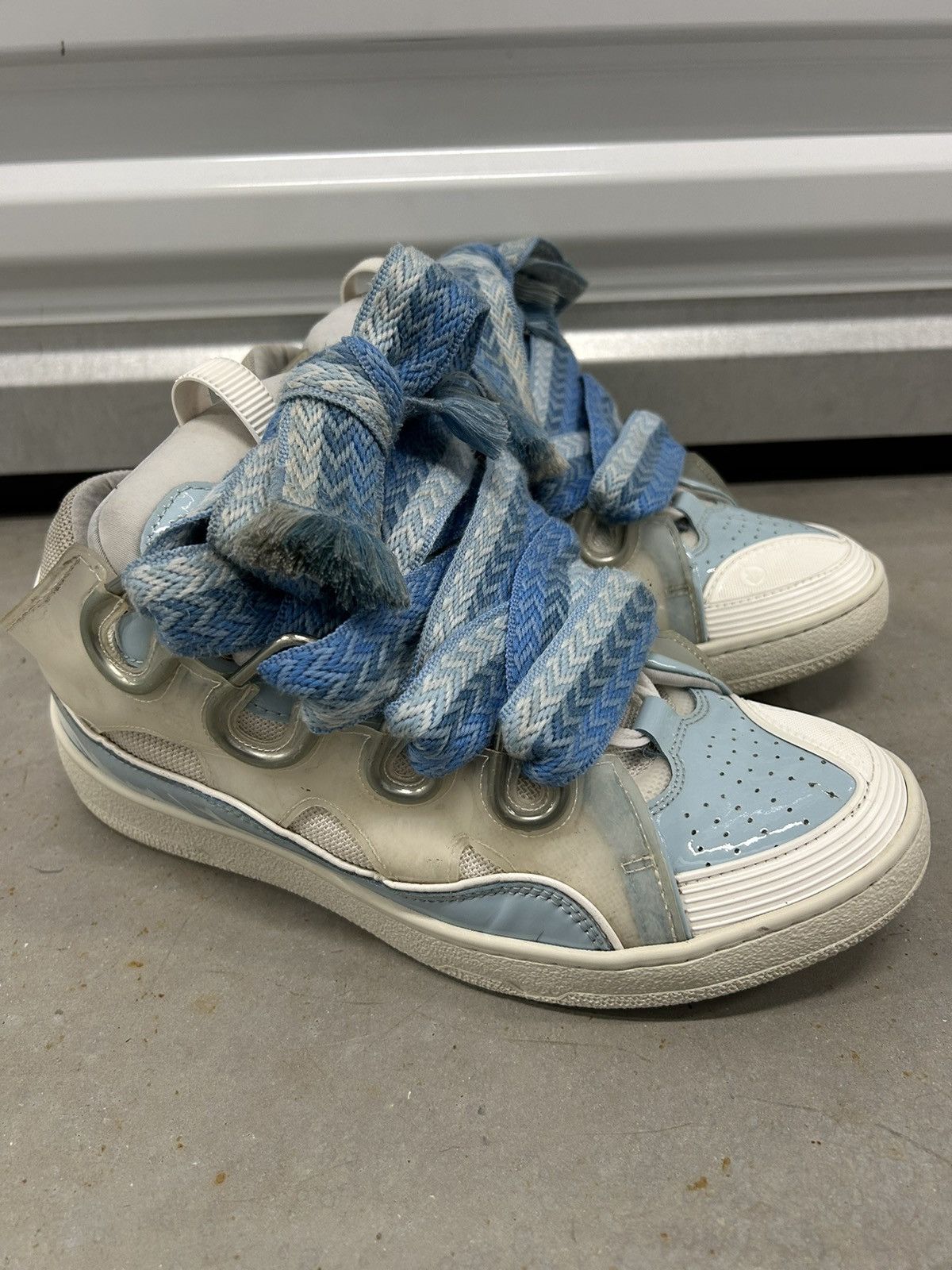 Lanvin Lanvin Curb Sneakers White Baby Blue Size US 10 / EU 43 - 1 Thumbnail