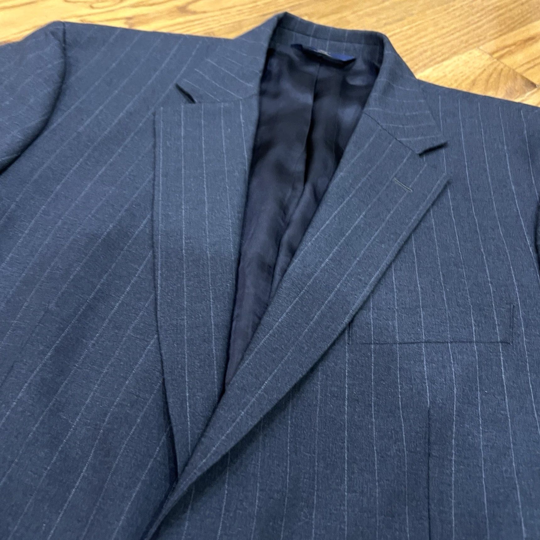 Brooks Brothers BROOKS BROTHERS 346 Stretch Blazer Jacket Gray 42R Mens Regular Fit Peak Lapel Size 42R - 3 Thumbnail
