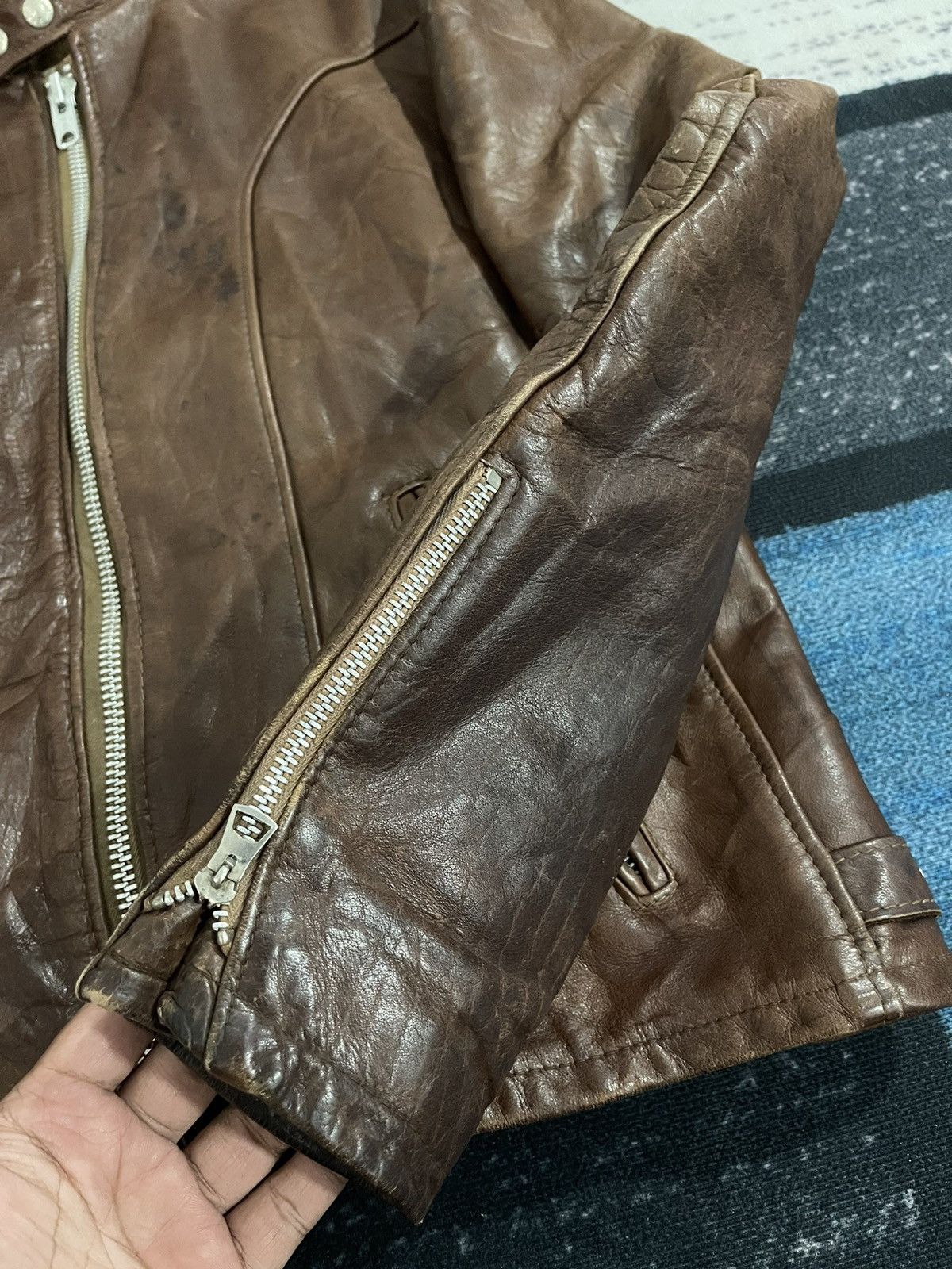 Schott SCHOTT CAFE RACER LEATHER BIKER JACKET Size US L / EU 52-54 / 3 - 8 Thumbnail
