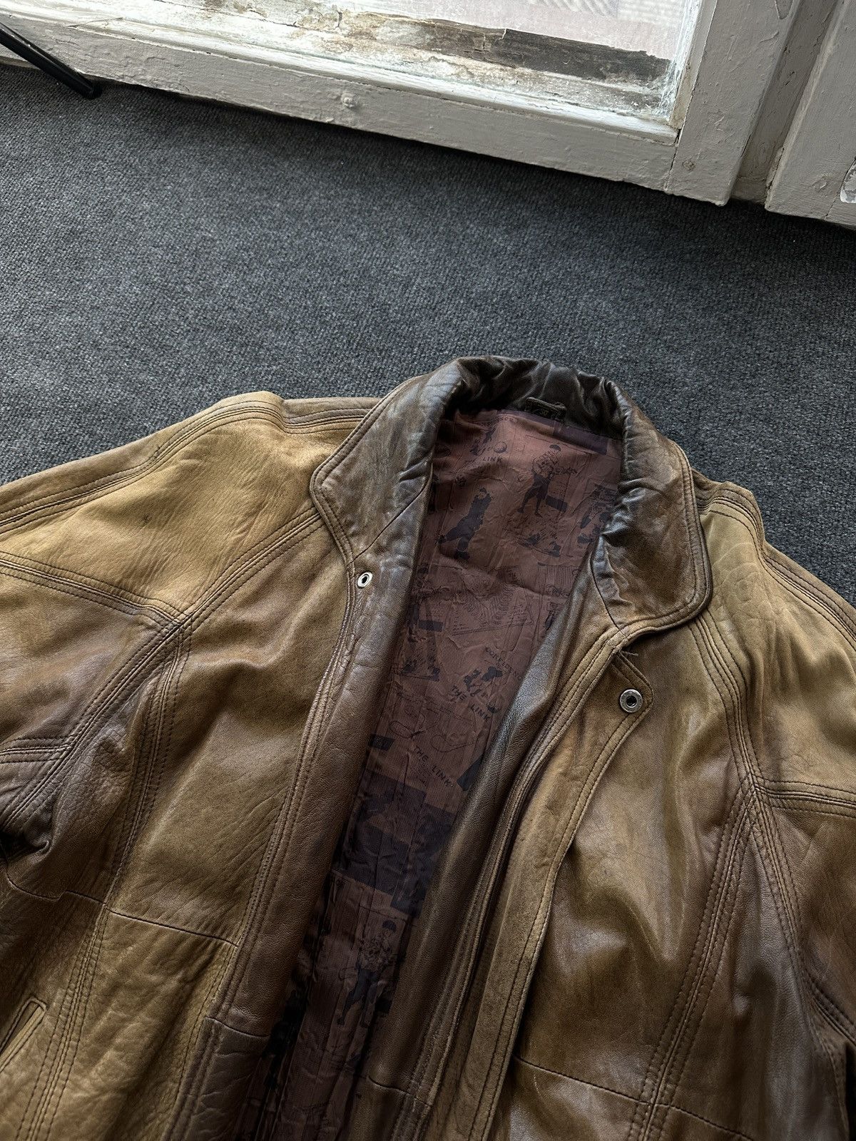 Other 🚨VNTG LEATHER JACKET AVANT GARDE ASYMMETRICAL BROWN MOTO Size US M / EU 48-50 / 2 - 14 Thumbnail