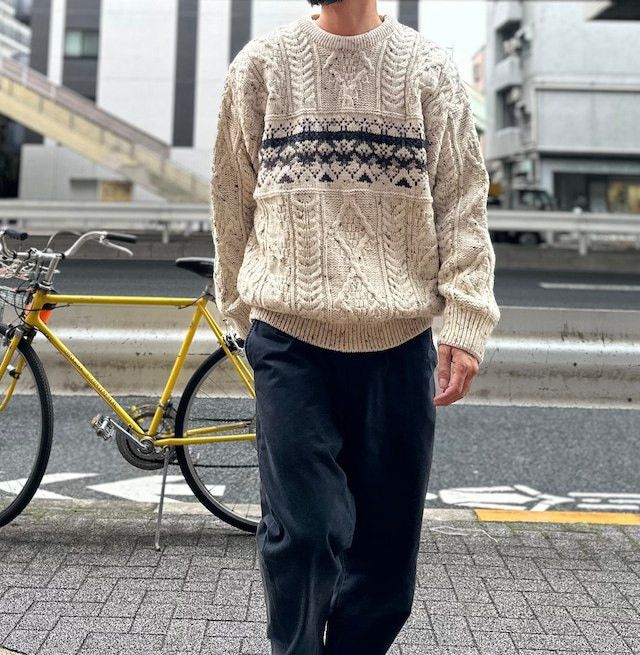 Aran Crafts × Barbour 80s Wool Sweater Aran Crafts Fisherman Cable Knitwear Size US L / EU 52-54 / 3 - 1 Thumbnail
