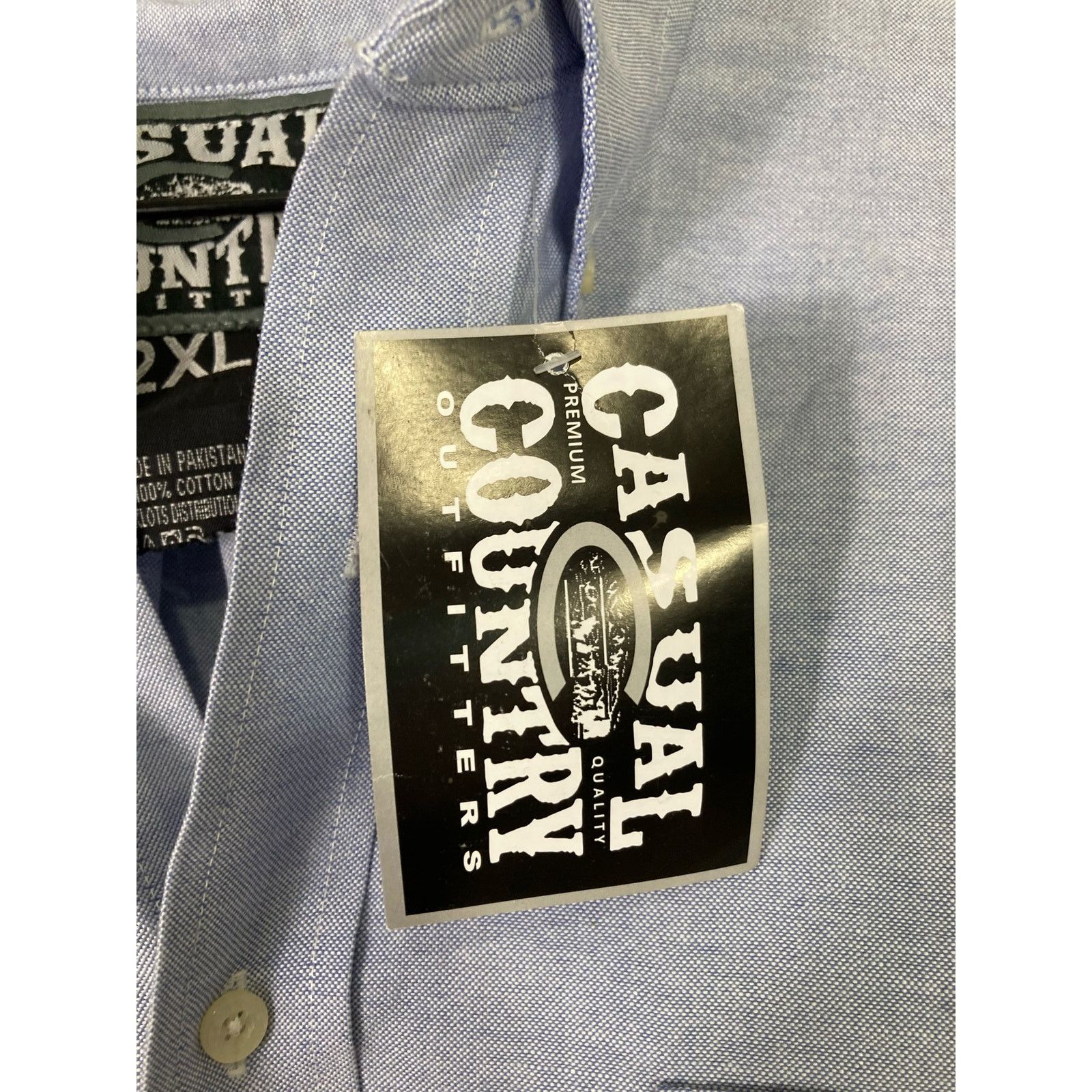 Other Casual Country Men's 2XL Blue Long Sleeve Cotton Dress Shirt Size US XXL / EU 58 / 5 - 3 Thumbnail
