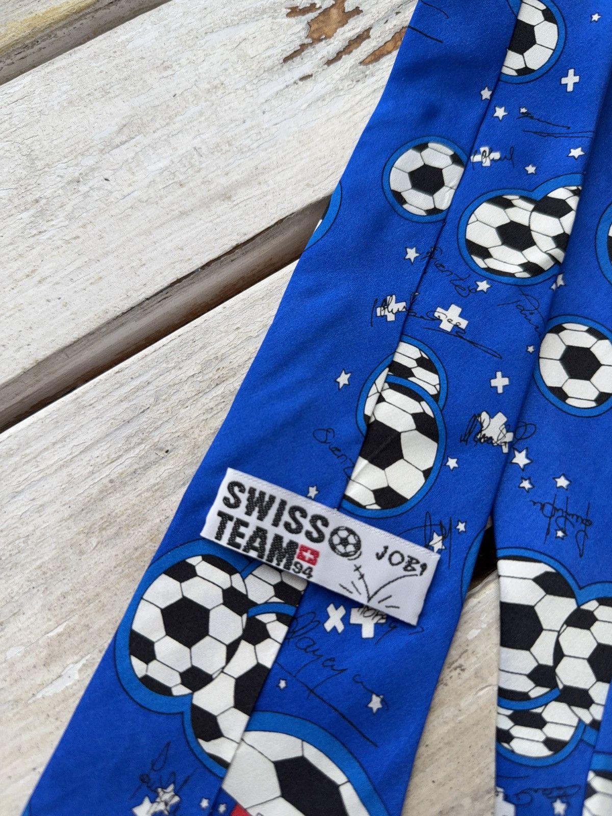 UEFA × Vintage Vintage Swiss Team World Cup 1994 Tie Soccer Autograph Print Size ONE SIZE - 7 Thumbnail