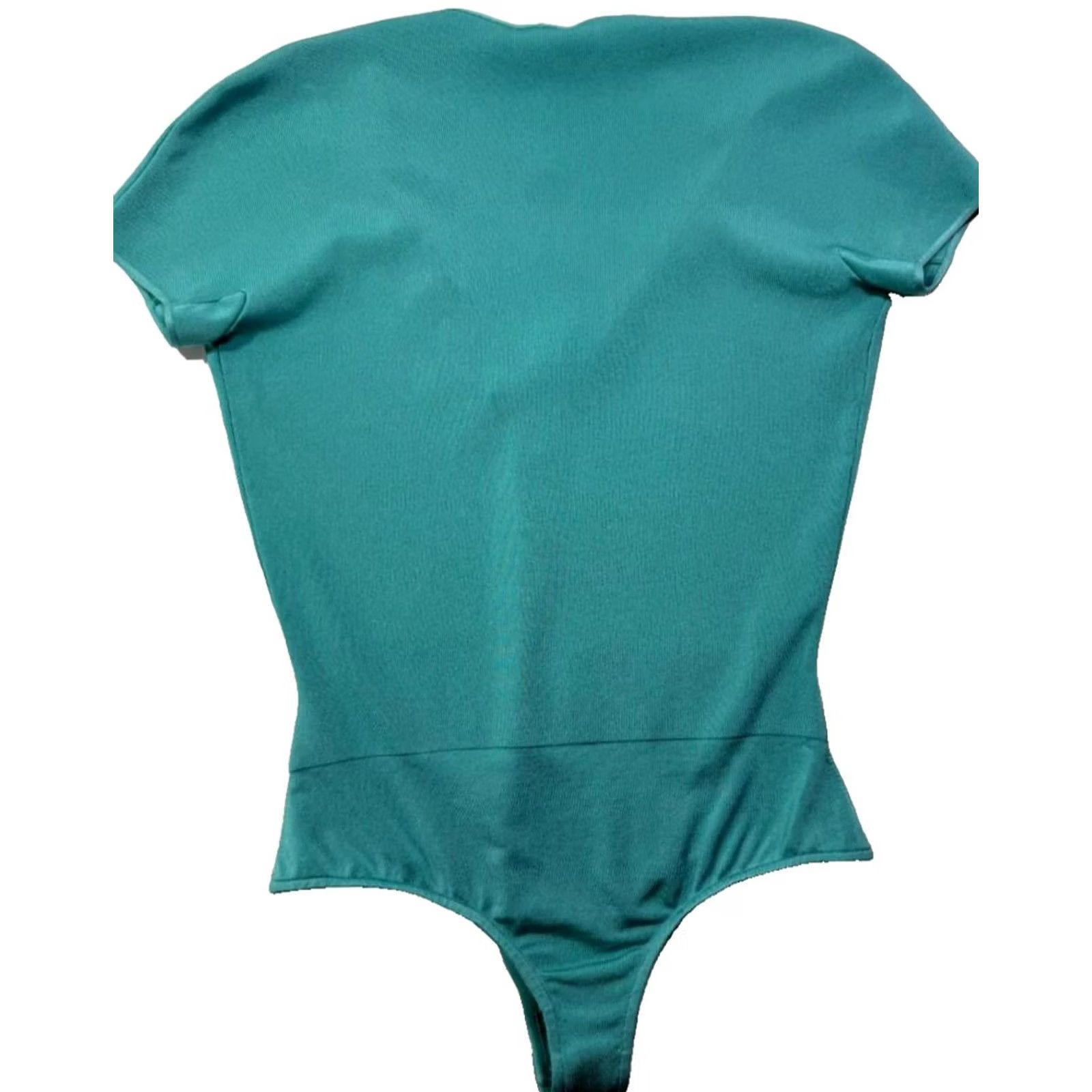 Giorgio Armani Giorgio Armani BODYSUIT Blue 44 V-Neck Short Sleeve – Bnwt Women’s Regular Fit, Dry Clean Only, Casual, Italy, Tank Top Bodysuit Size M / US 6-8 / IT 42-44 - 5 Thumbnail