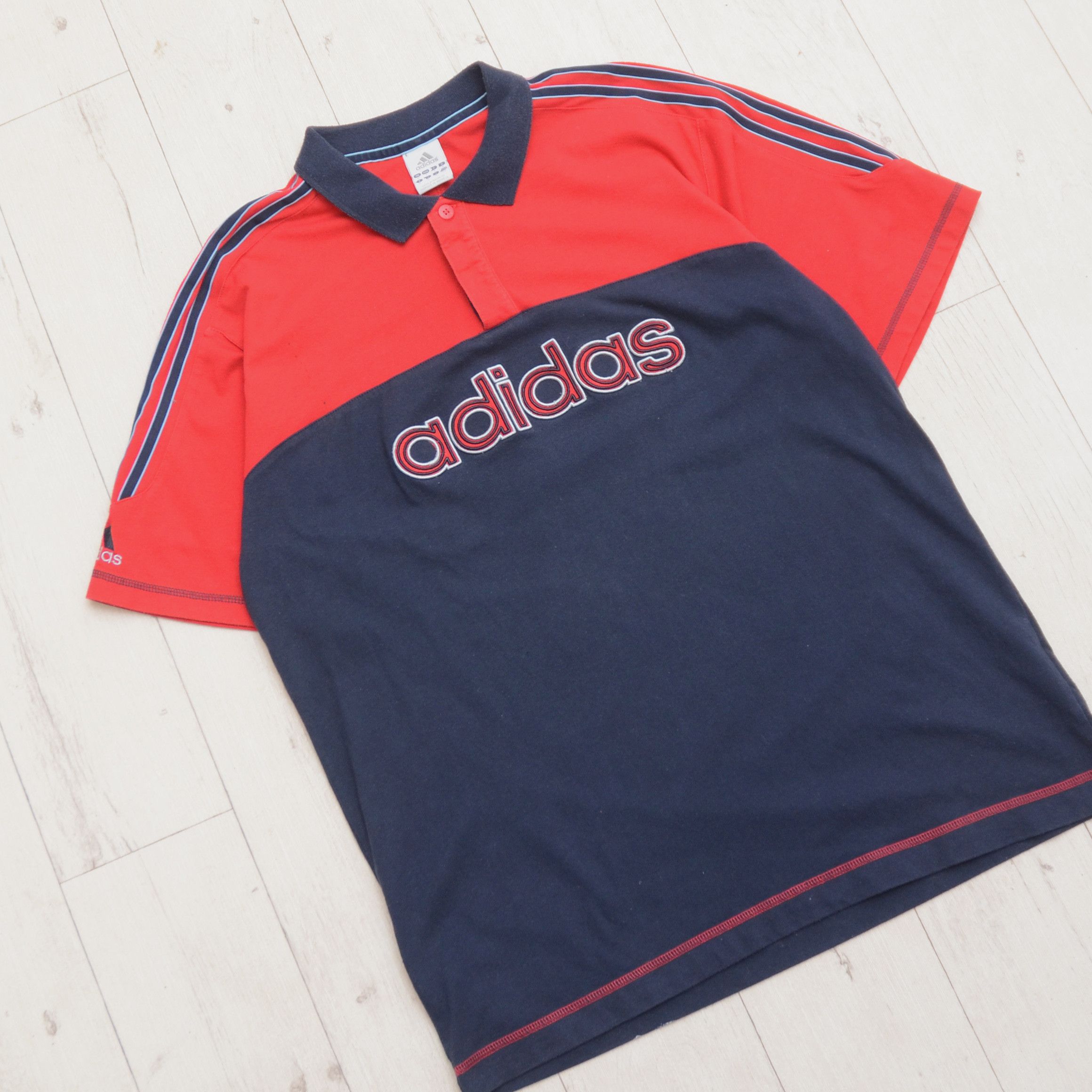 Adidas Vintage Adidas Polo T-shirts Base 90s Y2K Distressed Size US M / EU 48-50 / 2 - 2 Thumbnail