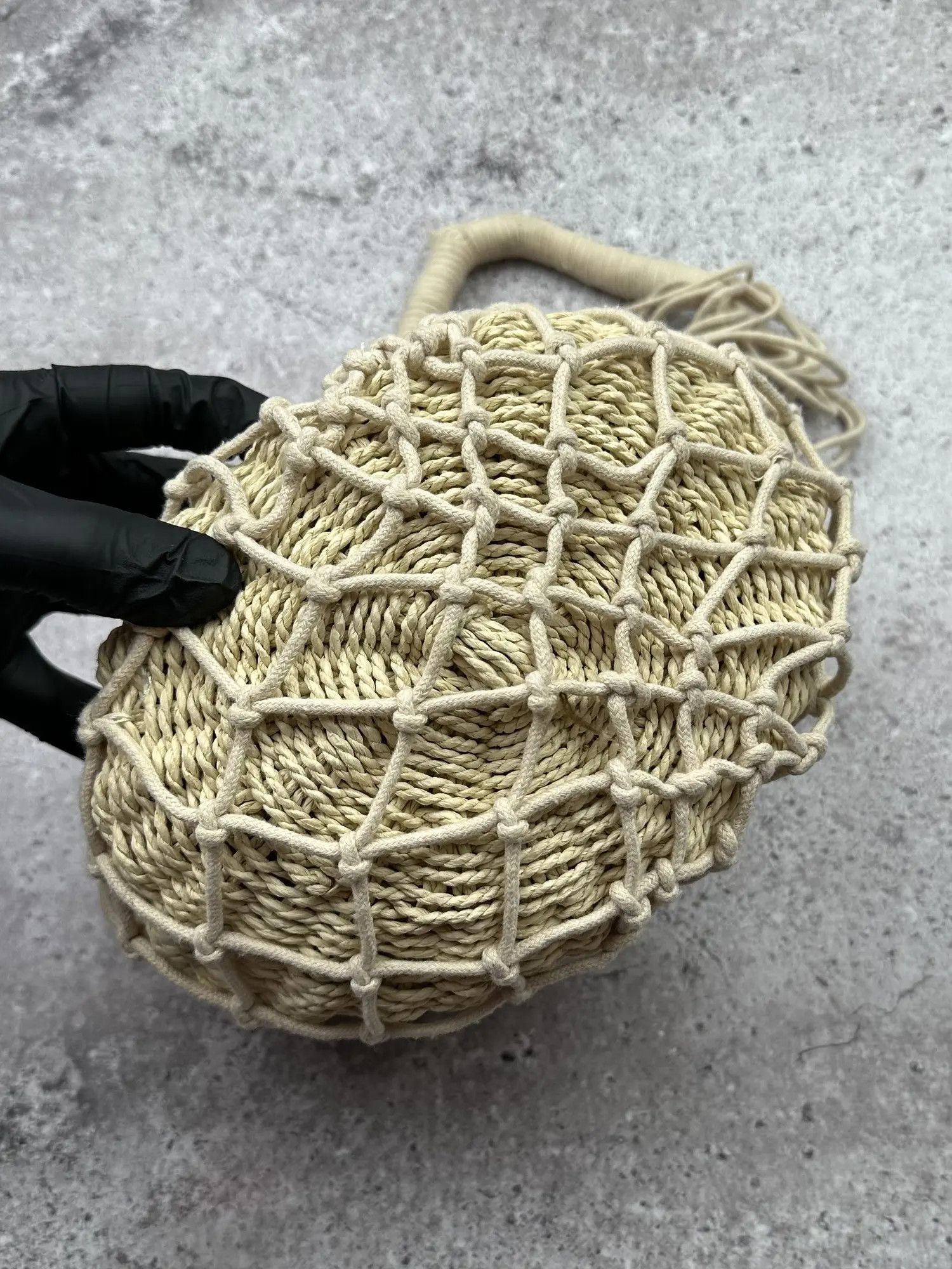 Vintage Vintage Knit Handle Bag C551(V295) Size ONE SIZE - 5 Thumbnail