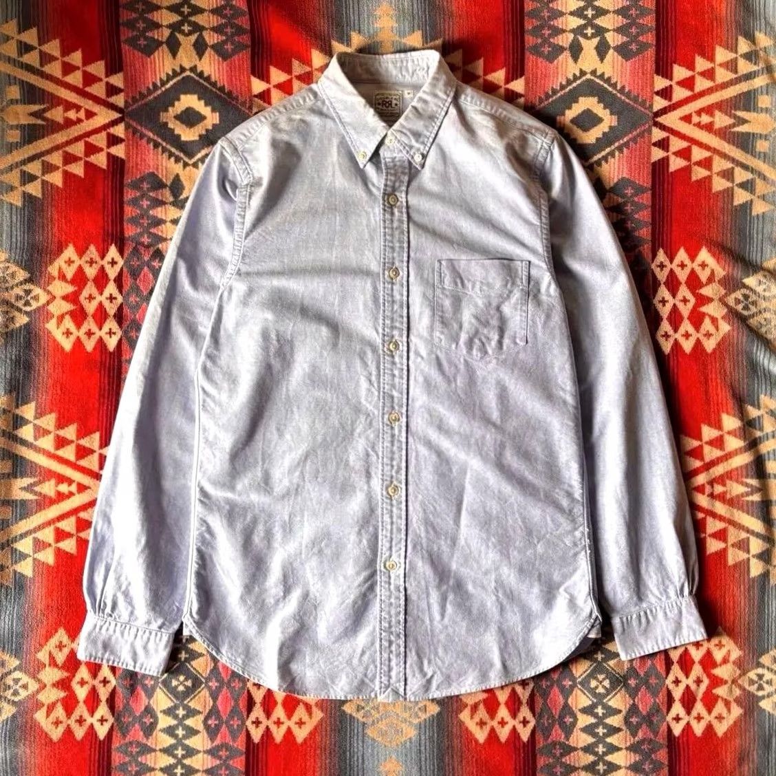 Ralph Lauren RRL RALPH LAUREN Button-Up Shirt Men's Selvedge Oxford Blue Size S For Business Casual Workwear Size US S / EU 44-46 / 1 - 2 Thumbnail
