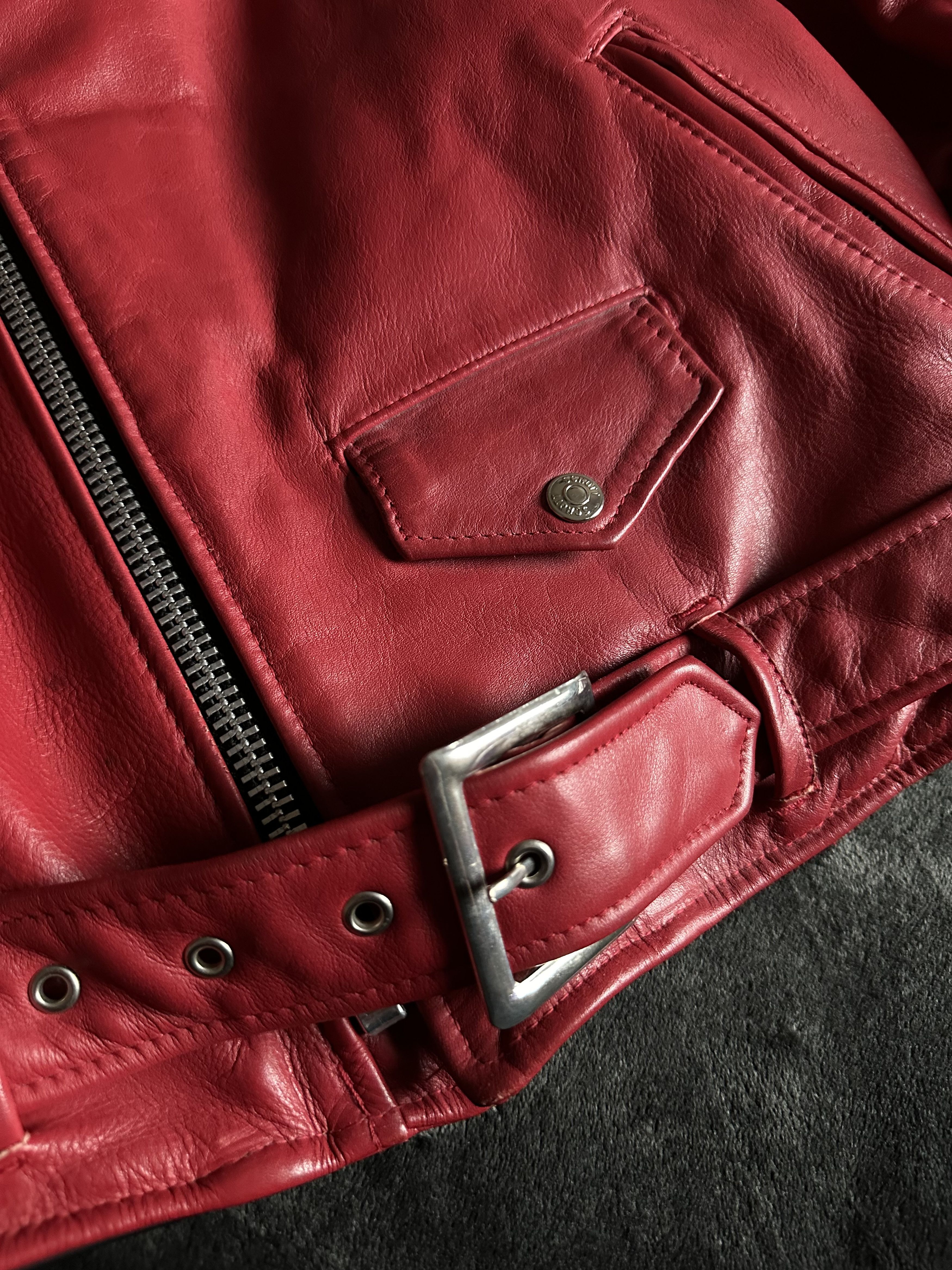 Schott Schott Perfecto Women's Leather Motorcycle Jacket Red sz.12 Size L / US 10 / IT 46 - 12 Thumbnail