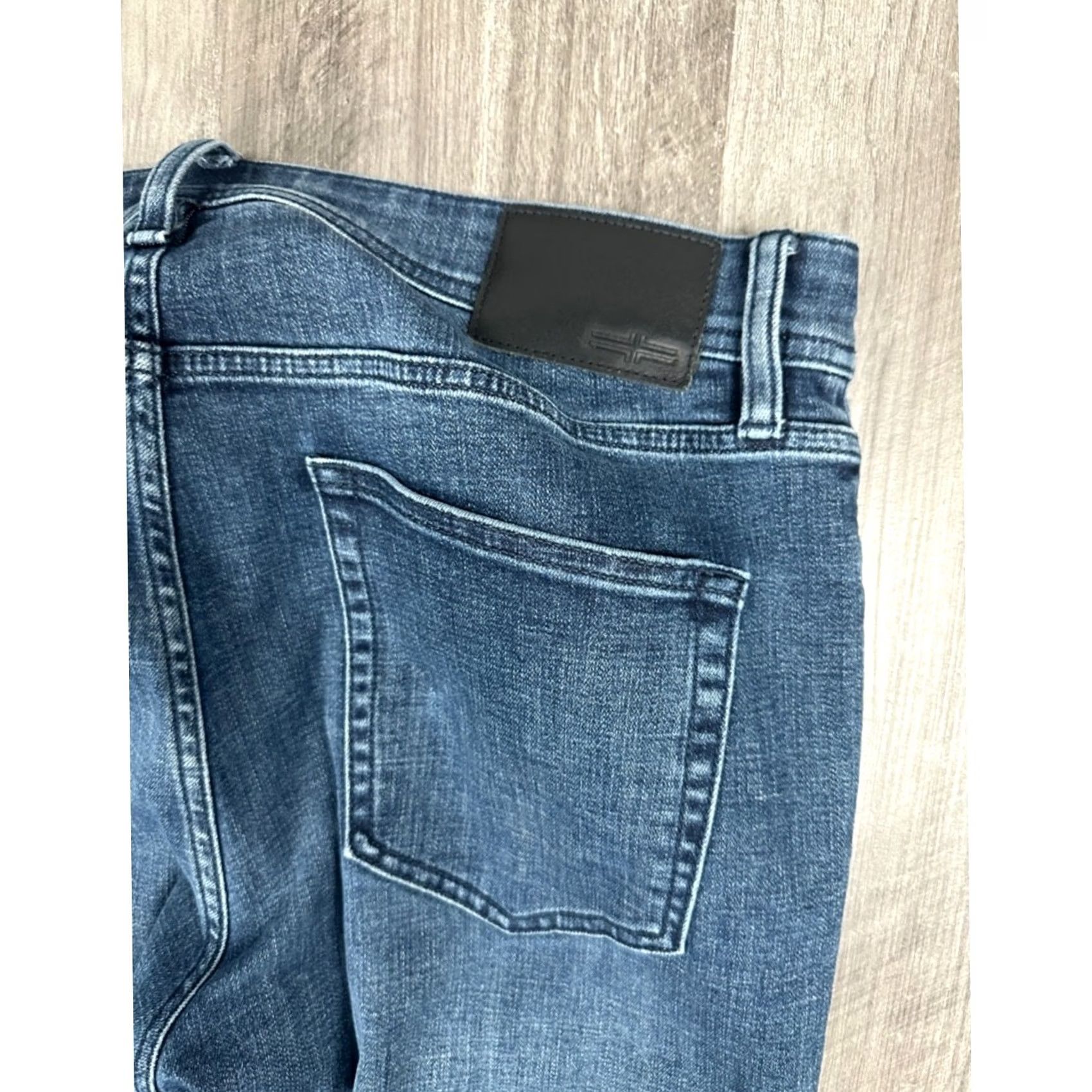 Vintage Liverpool Regent Relaxed Straight Jeans - Palo Alto Dark Blue, 33x32, Men, 78% Cotton, CoolMax, 1% Spandex, MS10004 Size US 33 - 4 Thumbnail