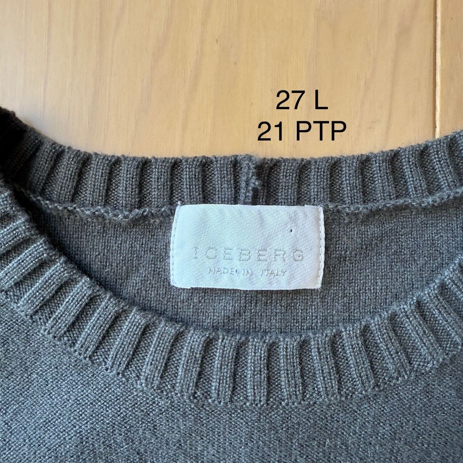 Iceberg Vintage Iceberg Wool Sweater M Gray Wool Pullover Snowflake Size US M / EU 48-50 / 2 - 7 Thumbnail