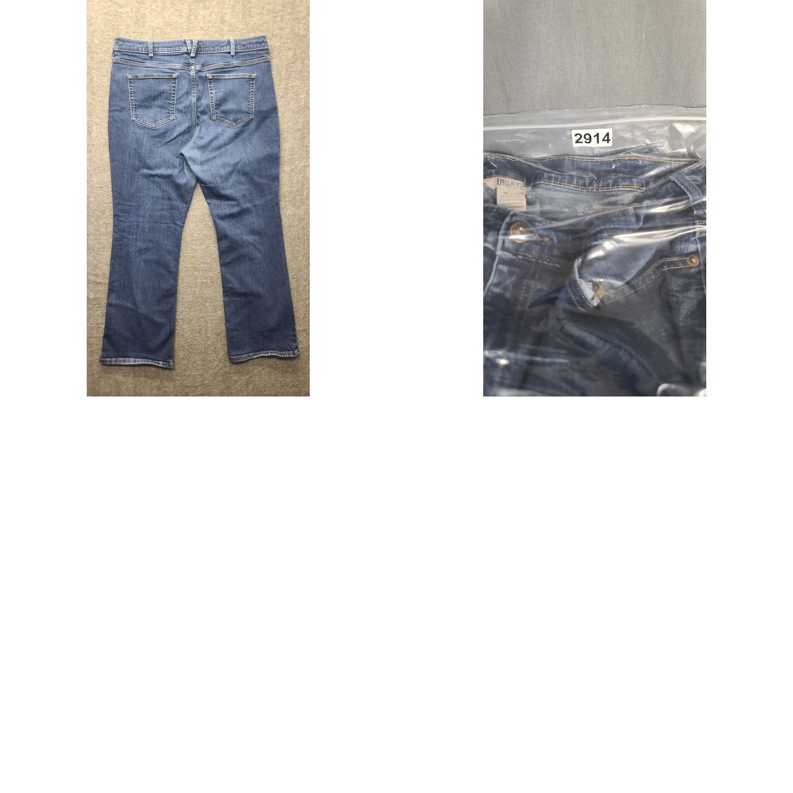 Denime Duluth Womens Jeans 14x29 DuluthFlex Regular Bootcut Denim Mid Blue 5-Pocket Stretch Slim Fit Cowgirl Rustic Distressed Xs? Size 36" / US 14 / IT 50 - 9 Thumbnail