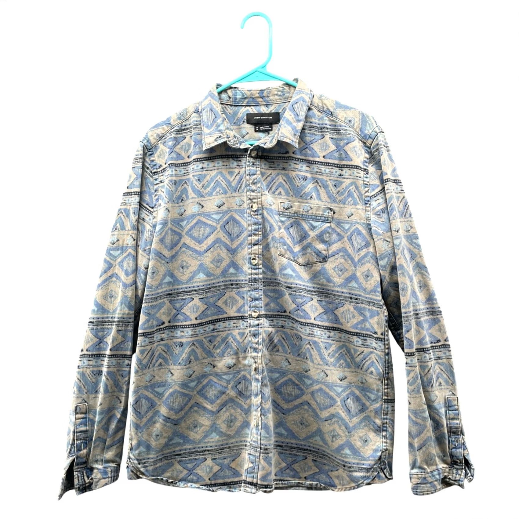 Urban Outfitters Urban Outfitters Shirt Mens M Blue Southwestern Button Down Long Sleeve Denim Size US M / EU 48-50 / 2 - 2 Thumbnail
