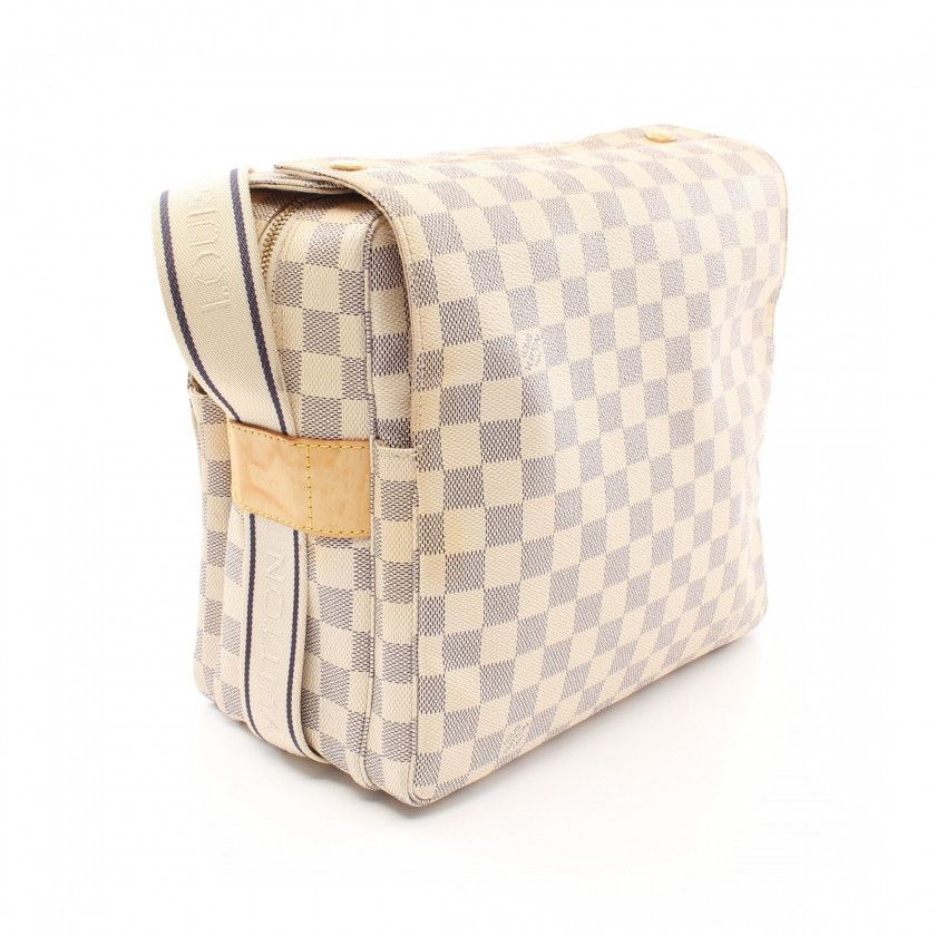 Louis Vuitton Naviglio Damier Azur Shoulder Bag White
