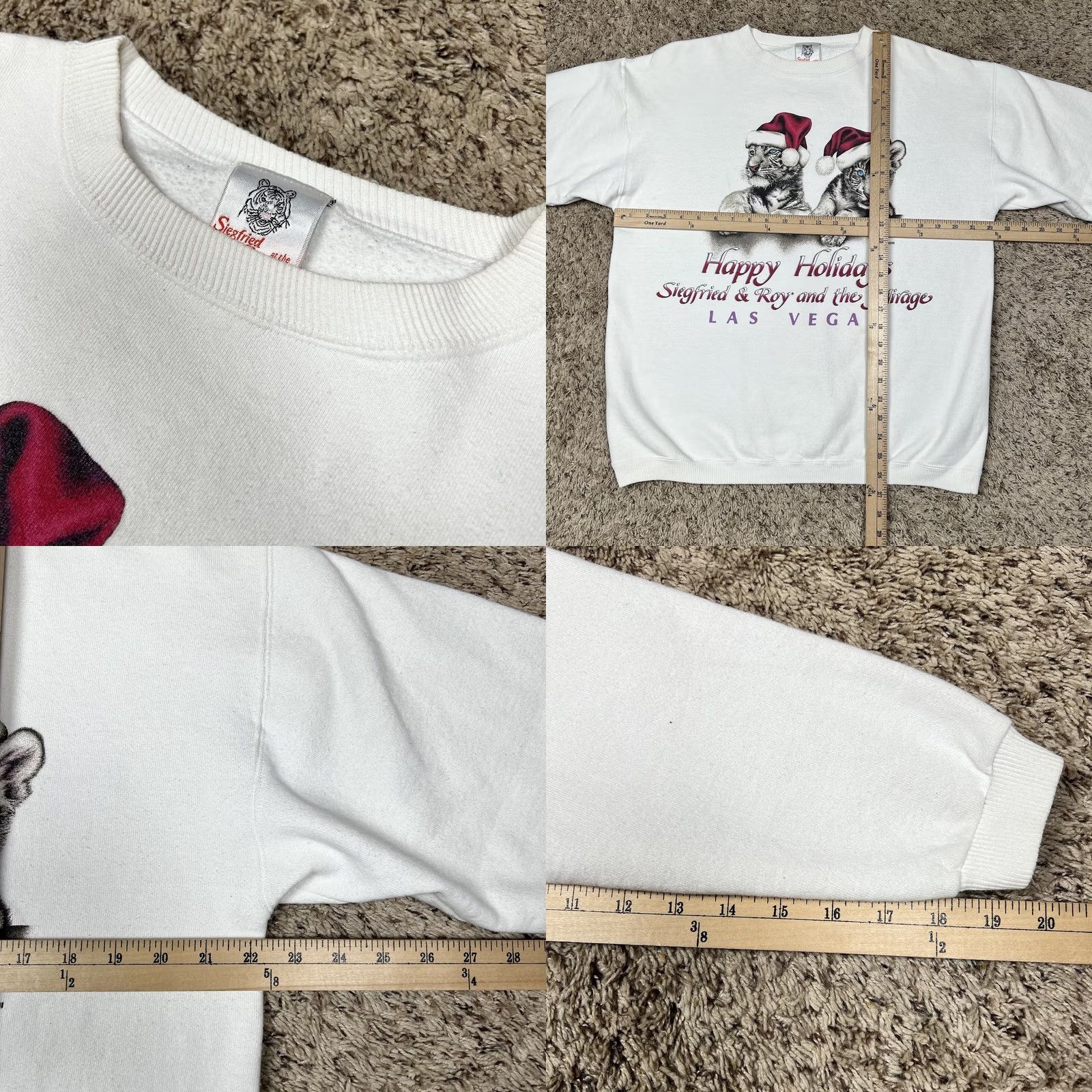 Vintage VINTAGE Siegfried & Roy Sweatshirt Las Vegas White Tiger Christmas Crew Neck Pullover L Men Large White Tigers Graphic Print Size US L / EU 52-54 / 3 - 8 Thumbnail