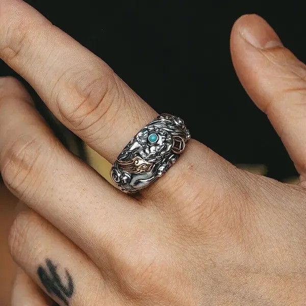 Jewelry × Sterling Silver × Vintage Vintage Wealth Animal Pixiu Ring Size ONE SIZE - 1 Thumbnail