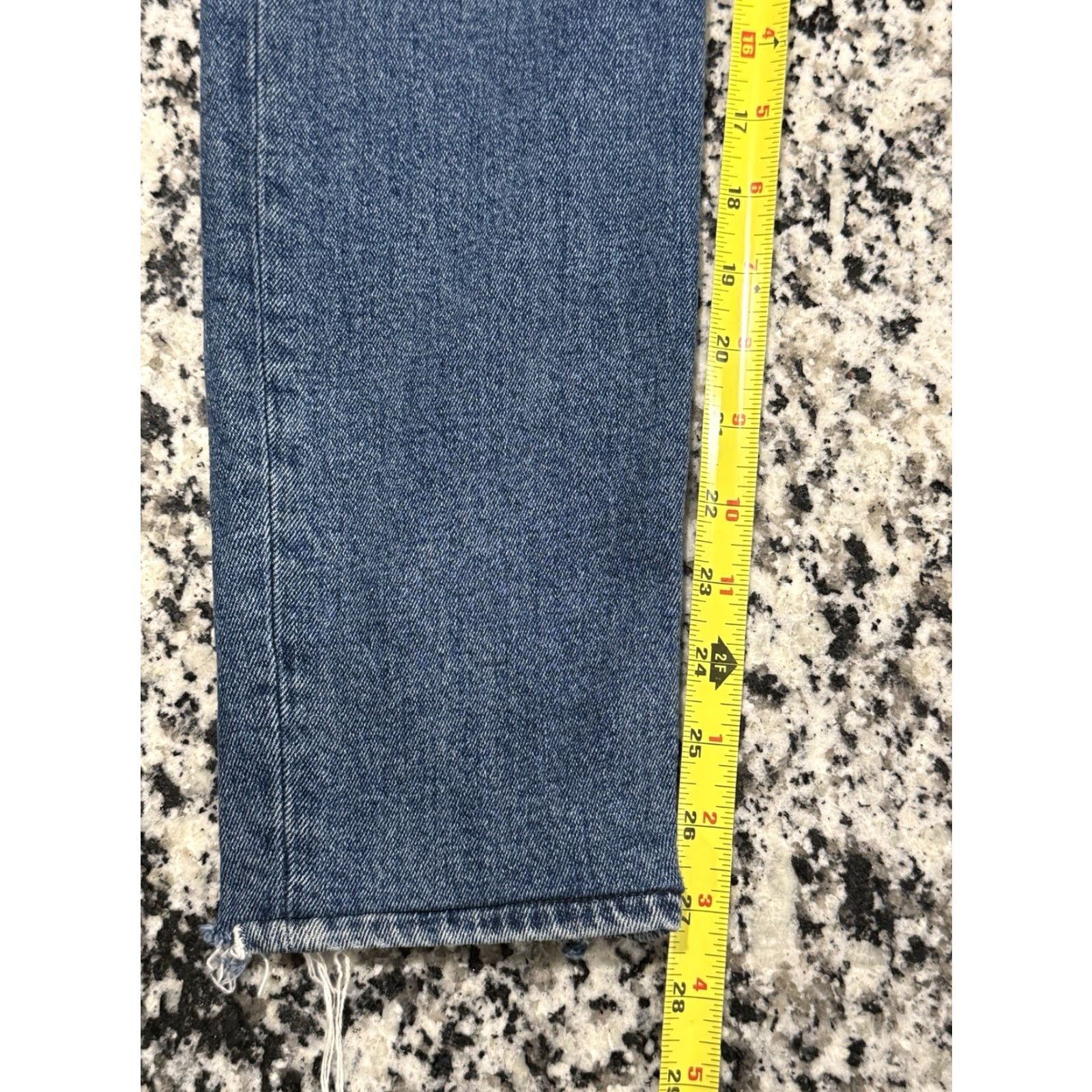 GRLFRND Grlfrnd Karolina High Rise Slim Fit Button Fly Denim Jeans Adult Size 26 Blue Cropped Denim Retro Womens Size 26" / US 2 / IT 38 - 3 Thumbnail