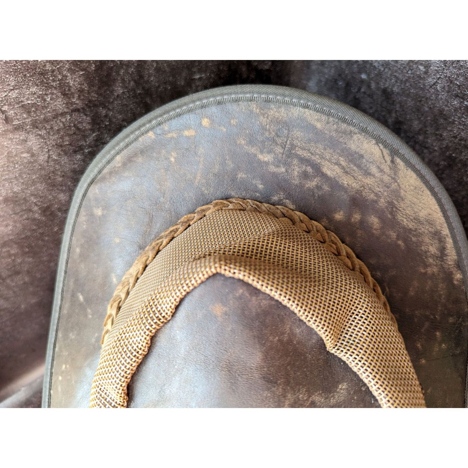 KangaROOS Barmah Australia Cowboy Leather Hat Size XXL Men Brown Kangaroo Leather Barmah Cowboy Hat Western Theme Wool? Size ONE SIZE - 7 Thumbnail