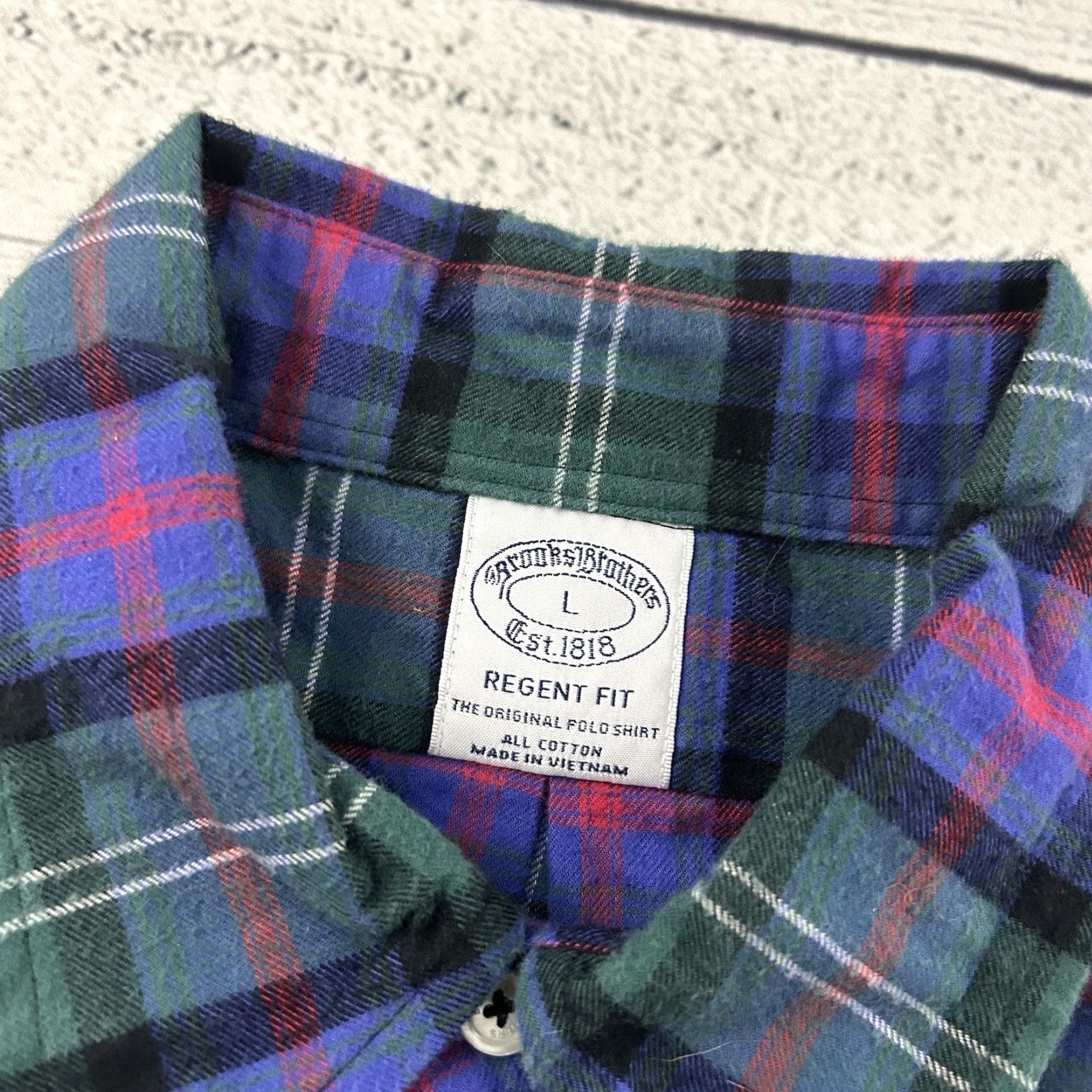 Brooks Brothers Brooks Brothers Regent Plaid Flannel Button-Up Shirt Long Sleeve Men's Large Multicolor Shirt Size US L / EU 52-54 / 3 - 2 Thumbnail