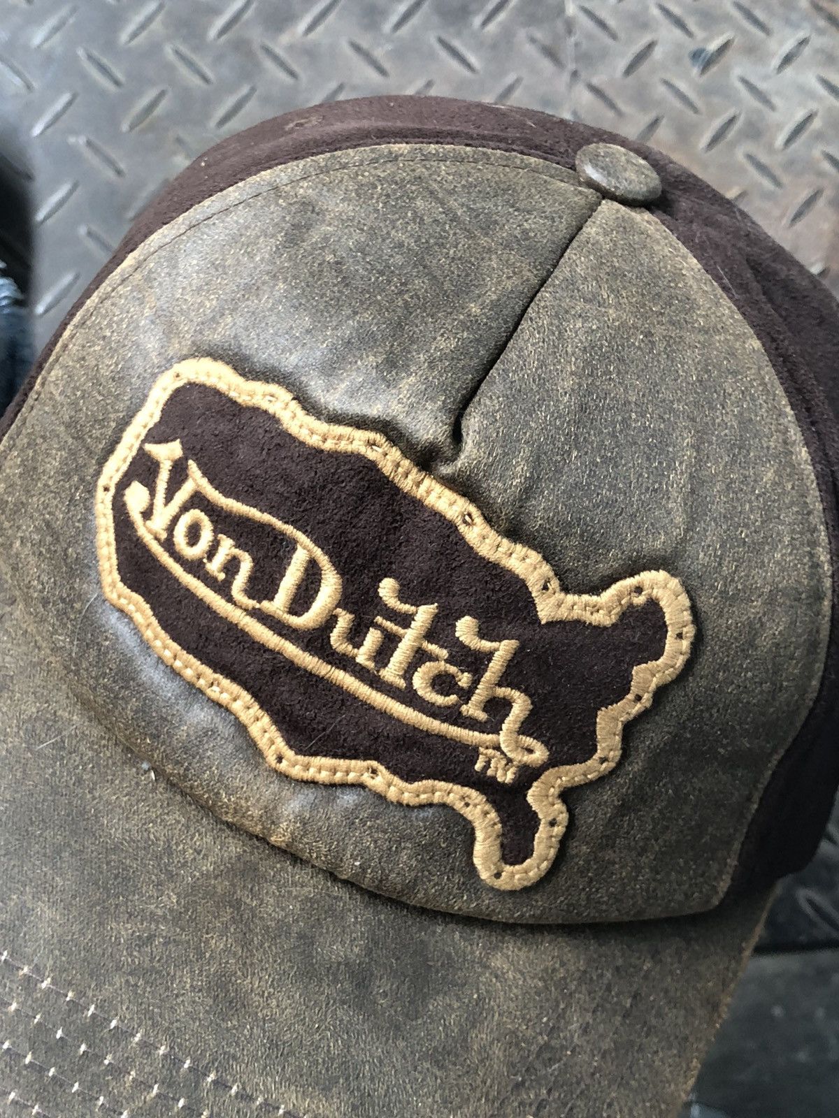 Japanese Brand 🚫 SOLD 🚫 Vintage Von Dutch Brown Leather Suede Hat Rare Size ONE SIZE - 3 Thumbnail