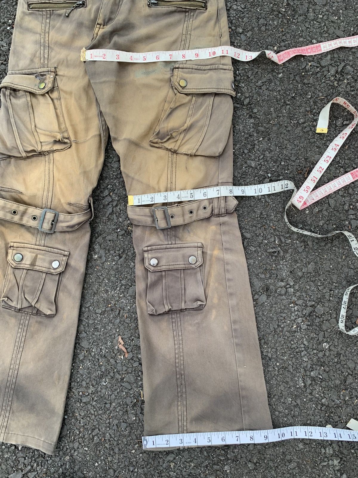 Tornado Mart TRASHER💥FLARE SEMANTIC DESIGN BONDAGE SUNFADED DISTRESSED Size US 28 / EU 44 - 17 Thumbnail