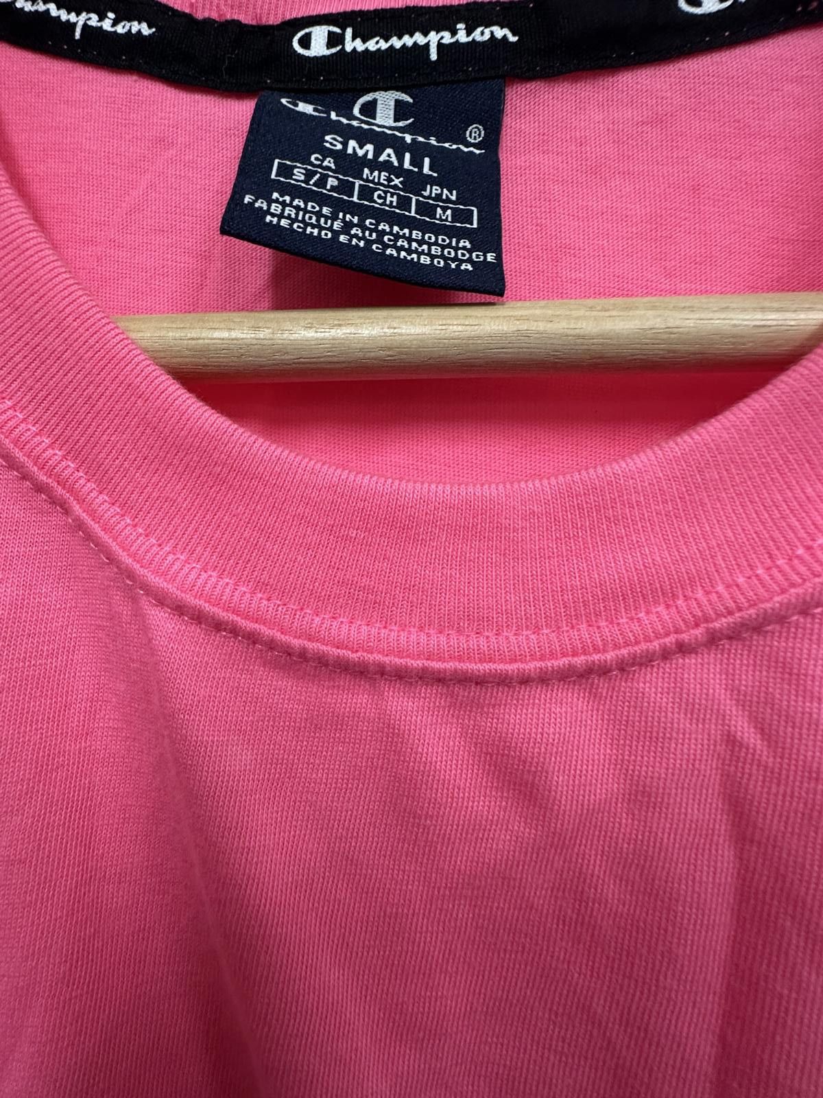 Champion Champion Men's Pink Vertical Logo T-Shirt Small Size ONE SIZE - 3 Thumbnail