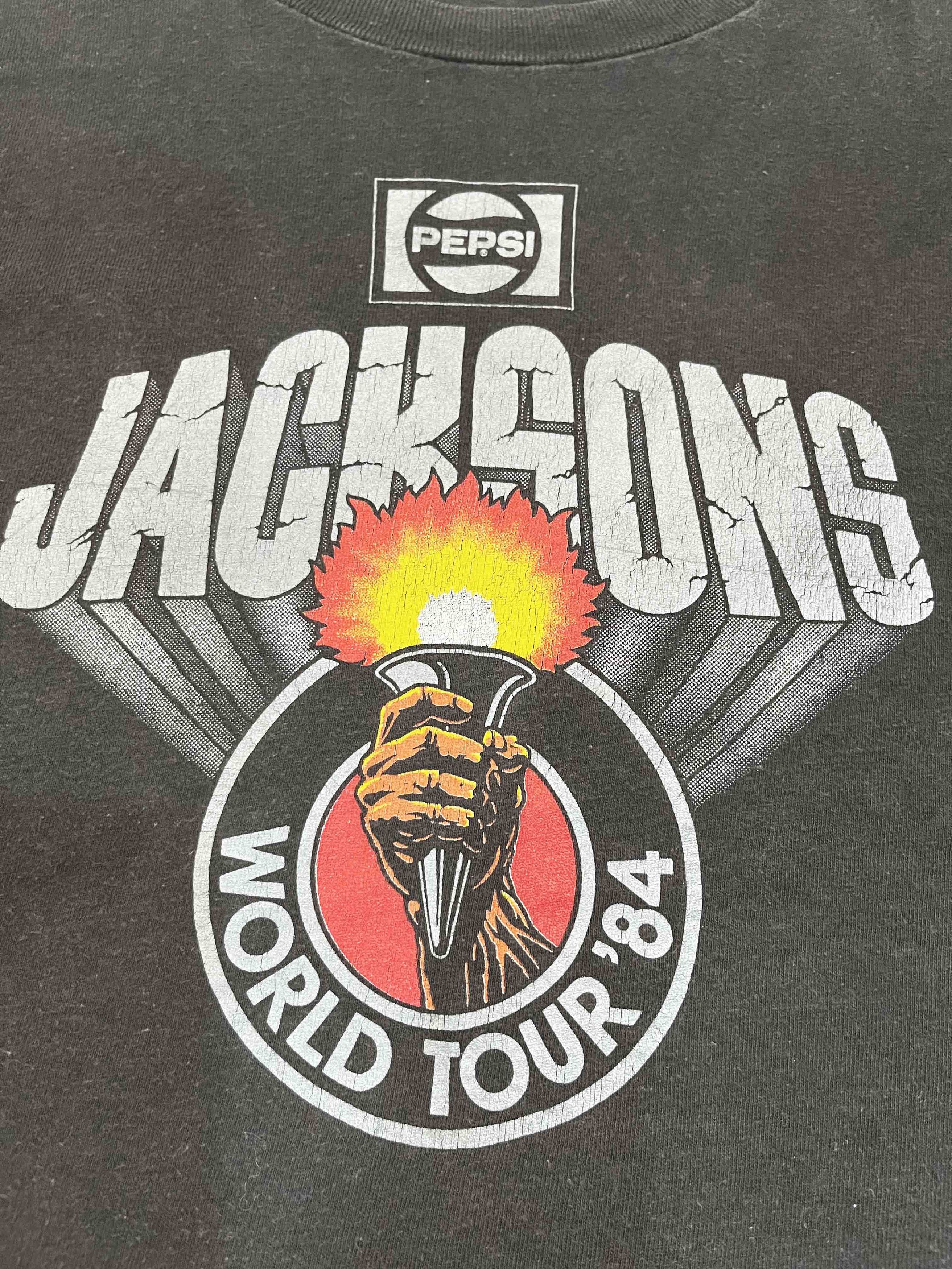 Vintage Vintage Screen Stars Jacksons World Tour 1984 T-Shirt Size US XL / EU 56 / 4 - 2 Thumbnail