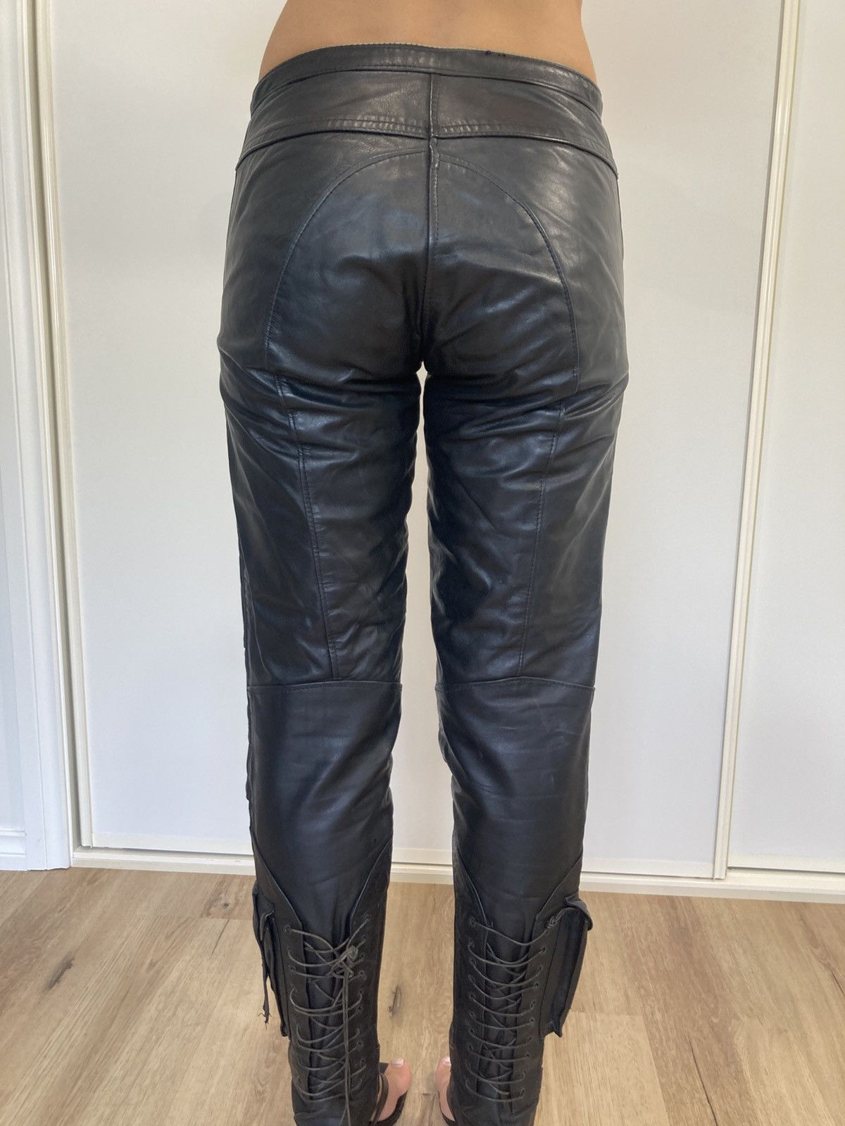 Other Vintage Custom Made Leather Pants Size 29" - 2 Thumbnail