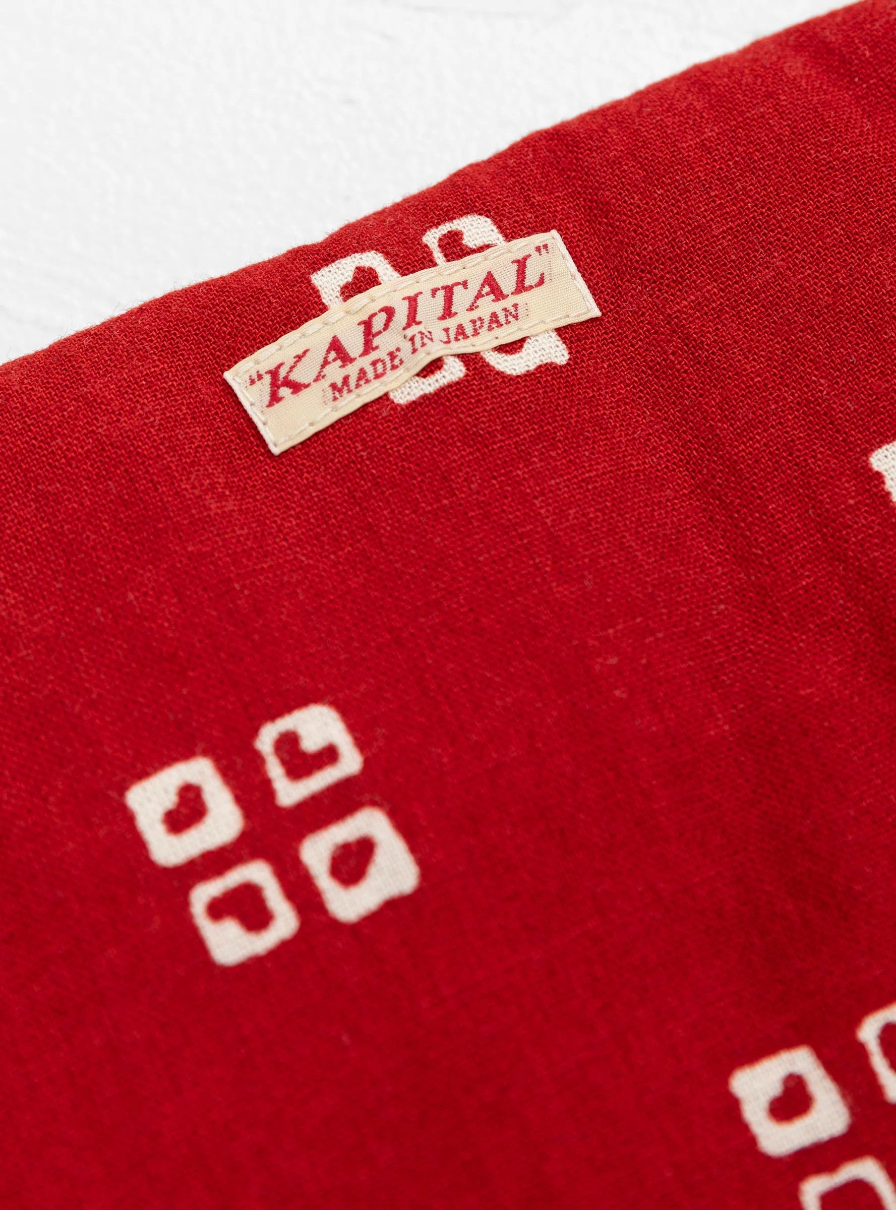 Kapital [OS] Linen/Rayon Bandana Kesa Scarf in Red (FW21) Size ONE SIZE - 9 Thumbnail