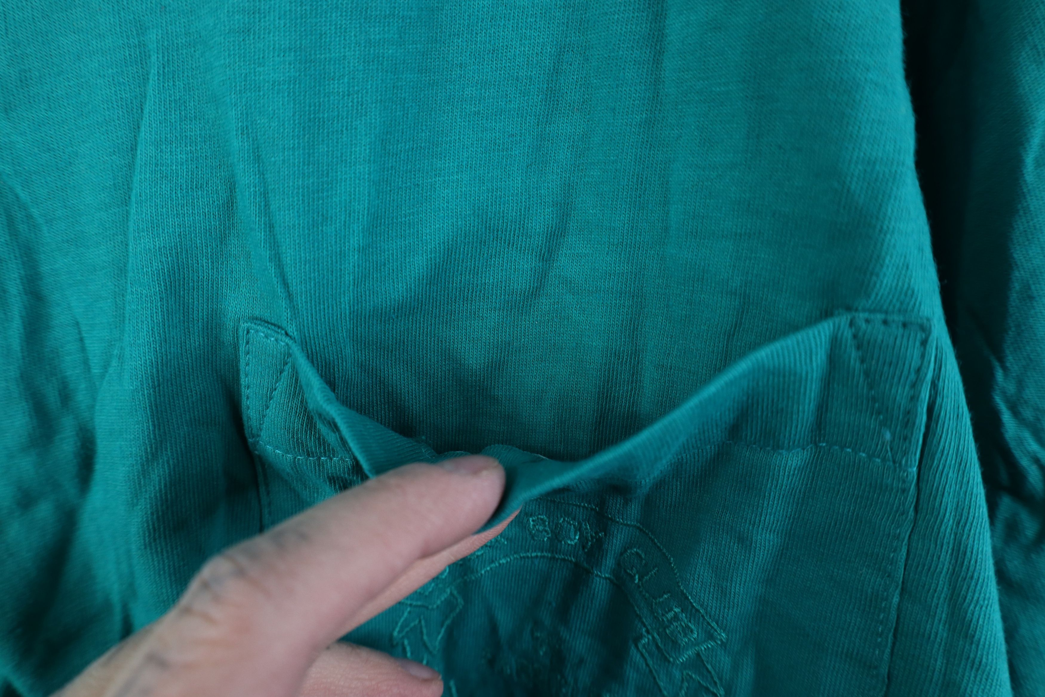Vintage Vintage 90s Streetwear Club Baggy Fit Henley T-Shirt Teal Size M / US 6-8 / IT 42-44 - 5 Thumbnail