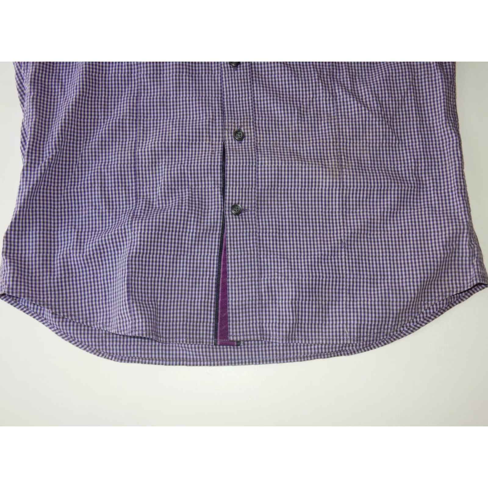 Banana Republic Banana Republic Shirt Button-Up Short Sleeve S Men Purple Cotton Check Regular Front Size US S / EU 44-46 / 1 - 2 Thumbnail