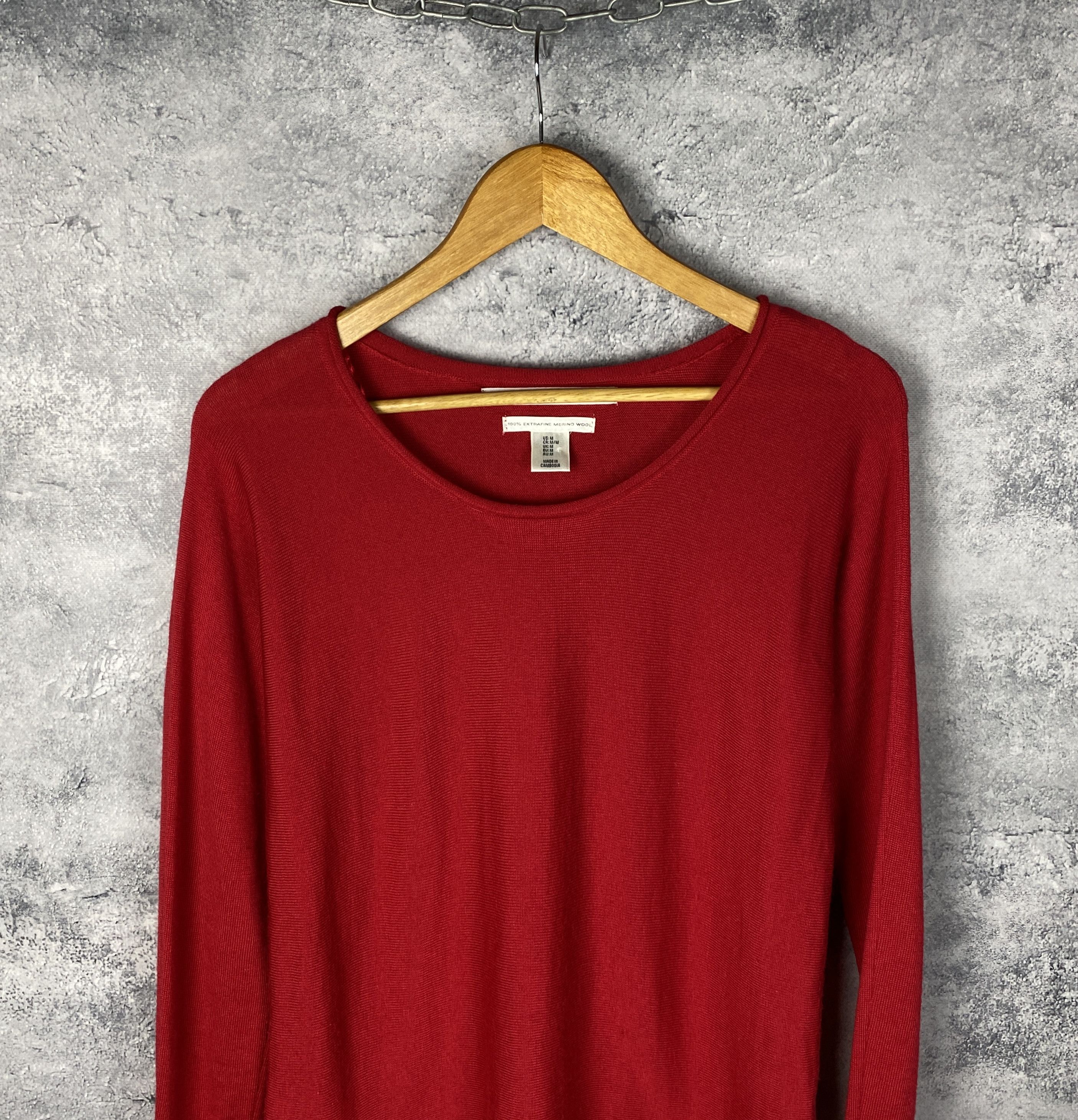 Other Max Studio Sweater Merino Wool Size M Red Long Sleeve Size M / US 6-8 / IT 42-44 - 2 Thumbnail