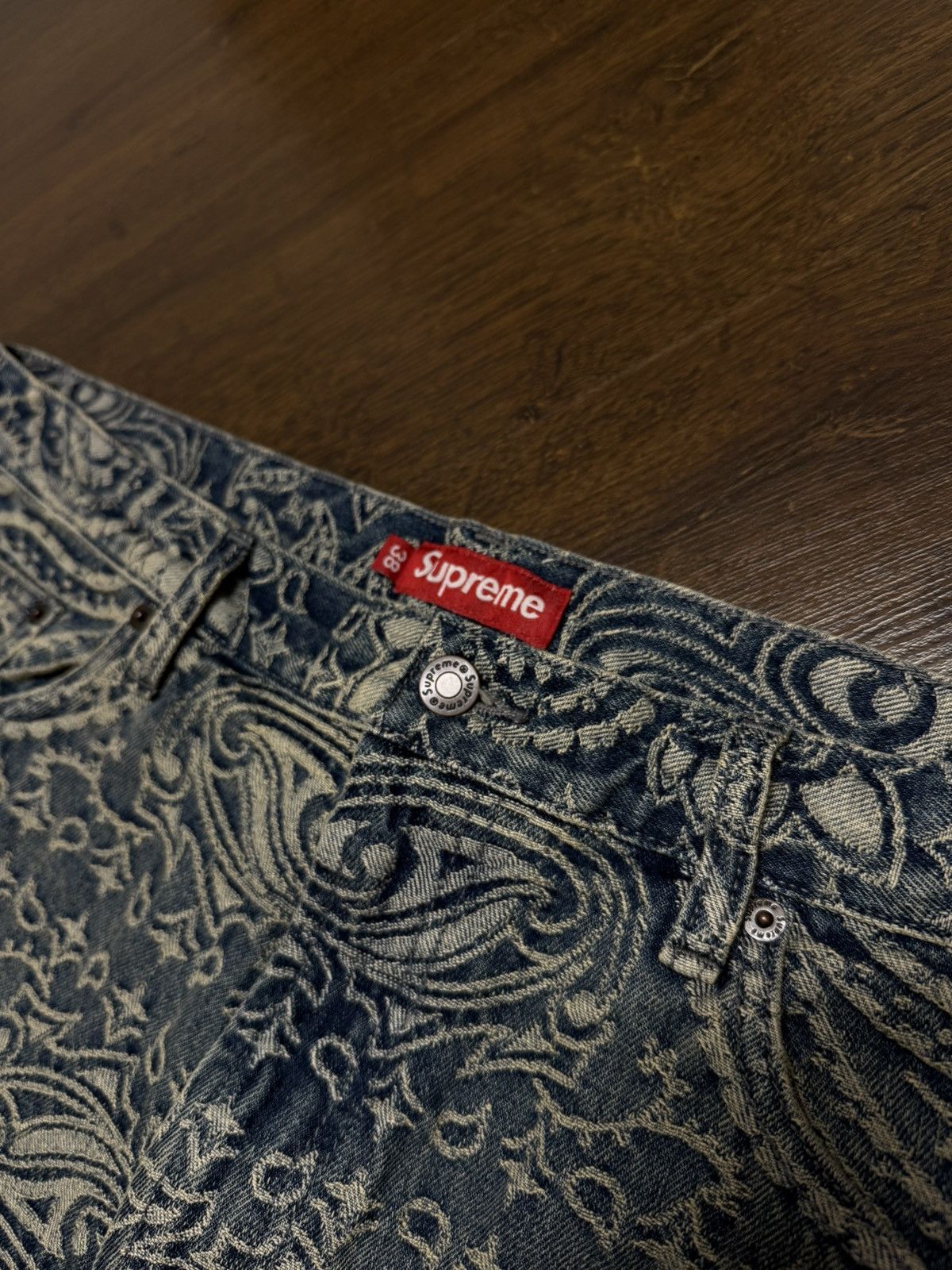 Supreme Supreme Bandana Jacquard Baggy Jean Blue Size US 38 / EU 54 - 5 Thumbnail