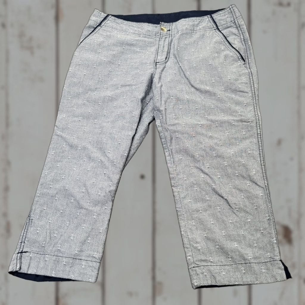 Vintage Columbia Capri Pants PFG Women's Size 8 Blue Anchors 100% Cotton Outdoor Pockets Size 30" / US 8 / IT 44 - 1 Thumbnail
