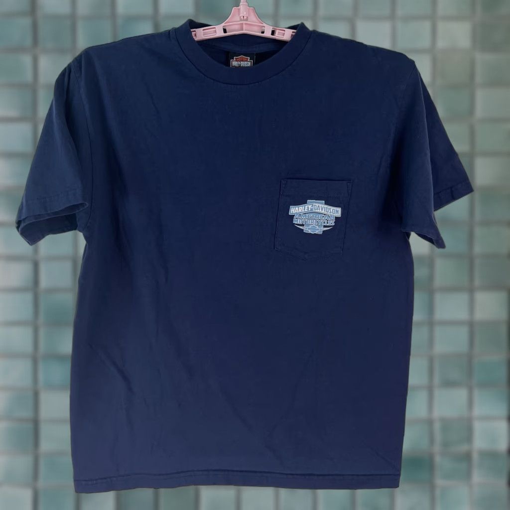 Harley Davidson VTG Harley Davidson American Motor Cycles Orlando Fl USA Mens Blue Tee XL Size US XL / EU 56 / 4 - 1 Thumbnail